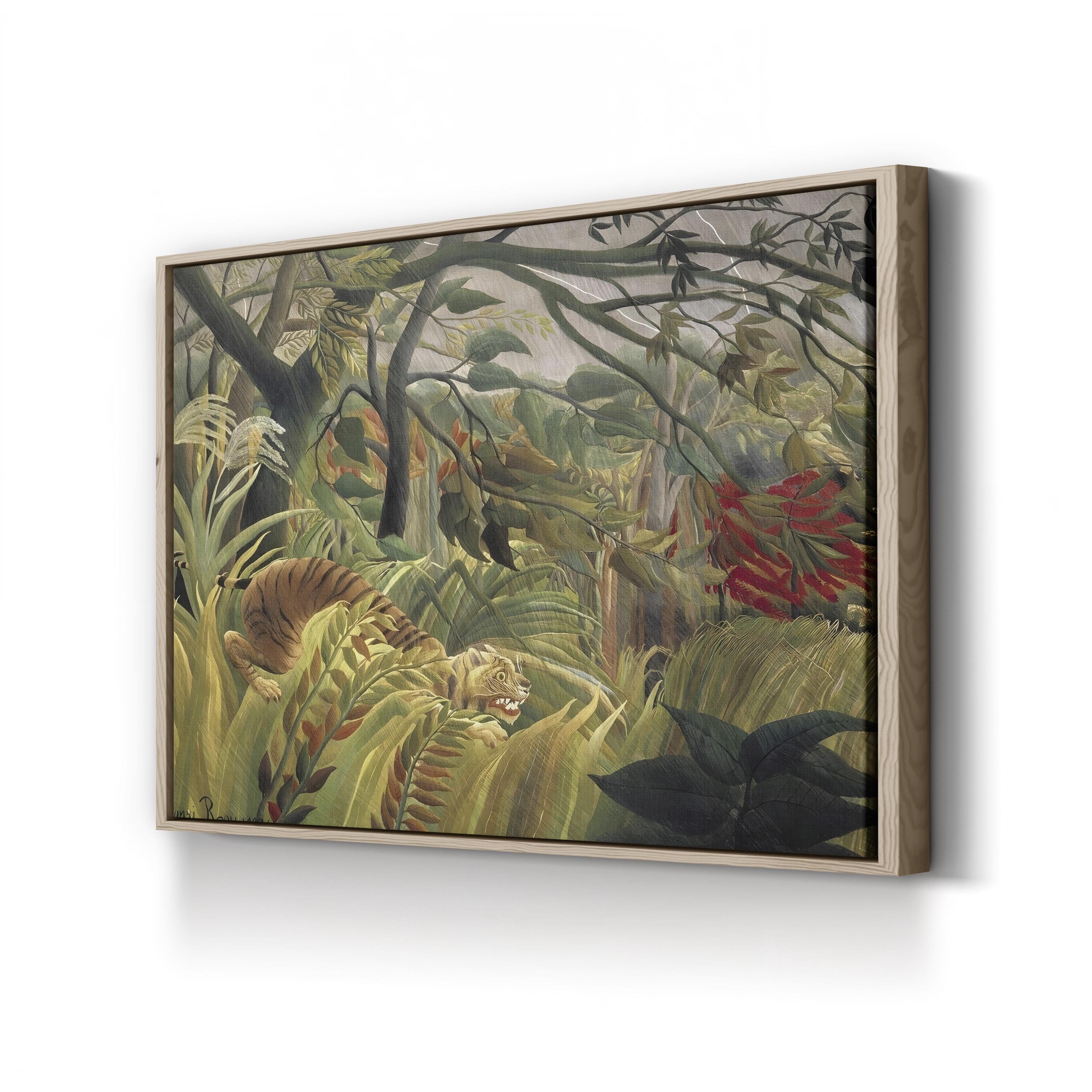 Rousseau’s Jungle V Wall Art by Henri Rousseau – Tropical Naïve Jungle Wildlife Canvas