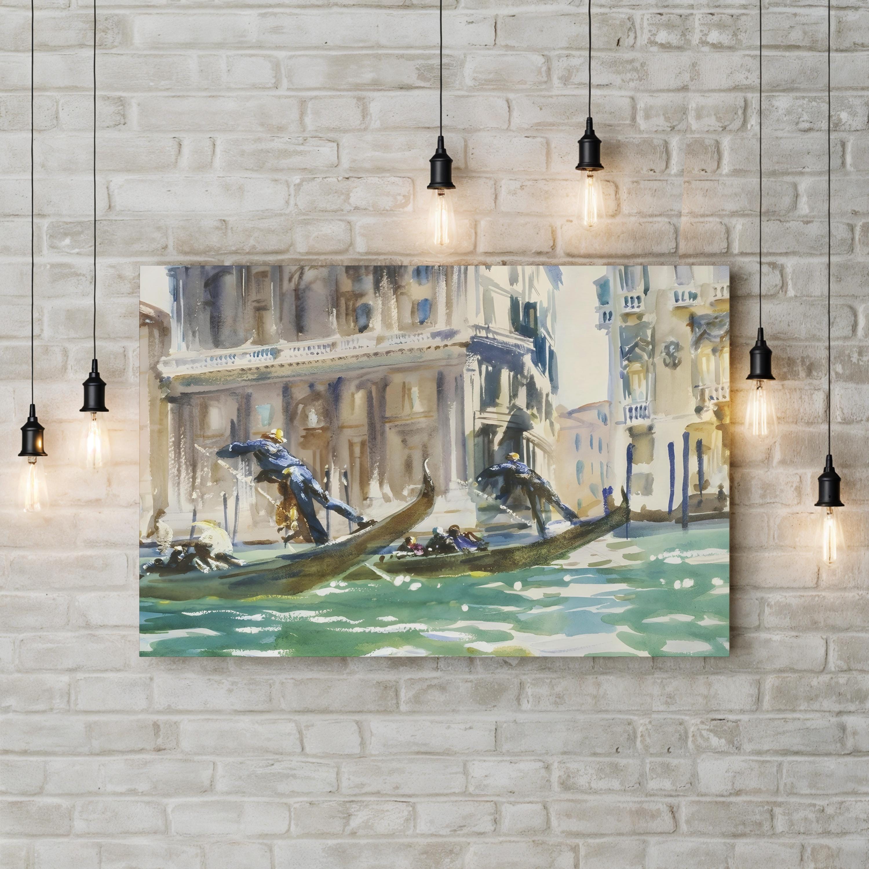 Venetian Canal Canvas Print: Sargent’s Venice Studies II, Italian Landscape Art