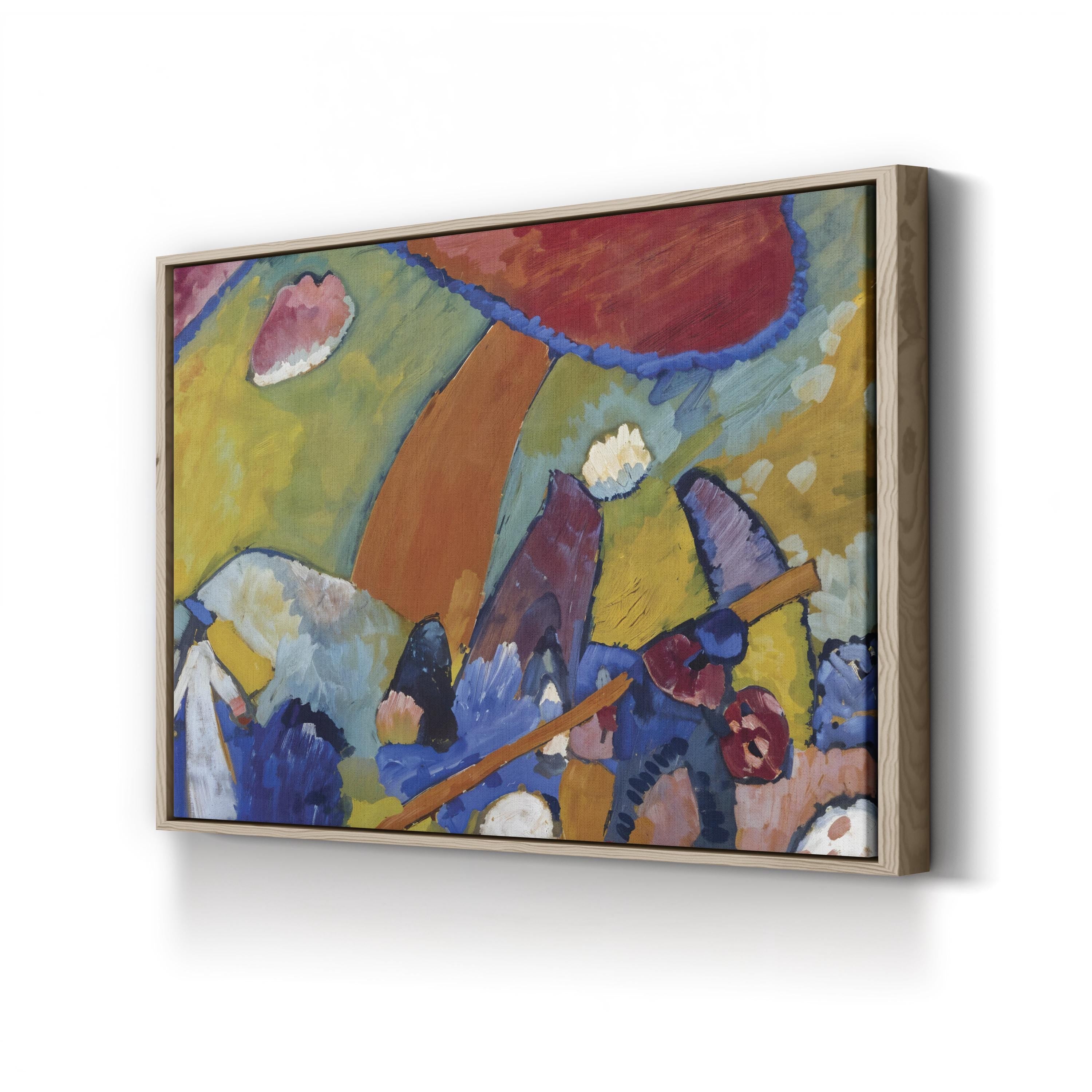 Abstract Landscape Composition by Wassily Kandinsky canvas print in oak frame