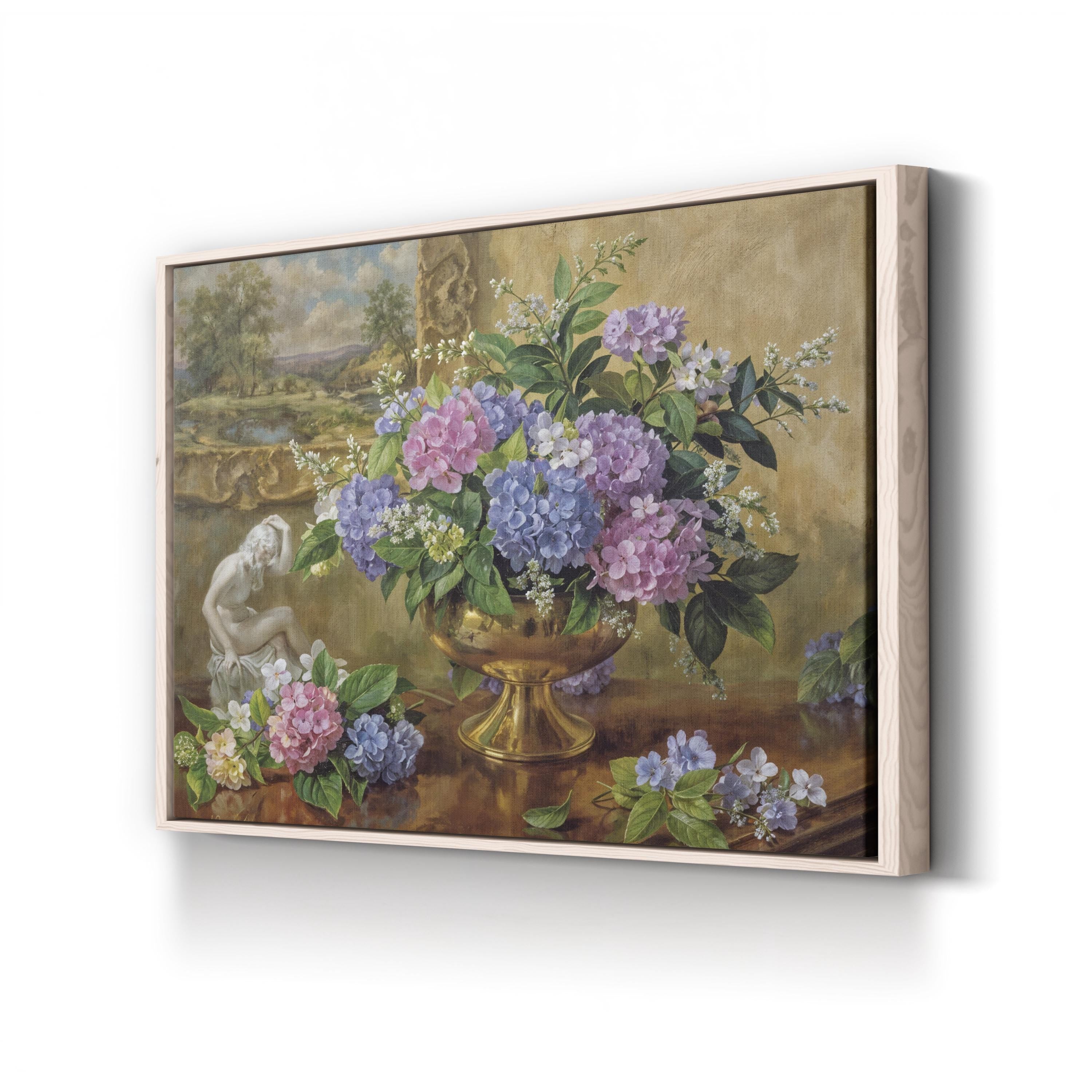Floral Hydrangeas and Lilacs Still Life II Canvas Wall Art by Albert Williams