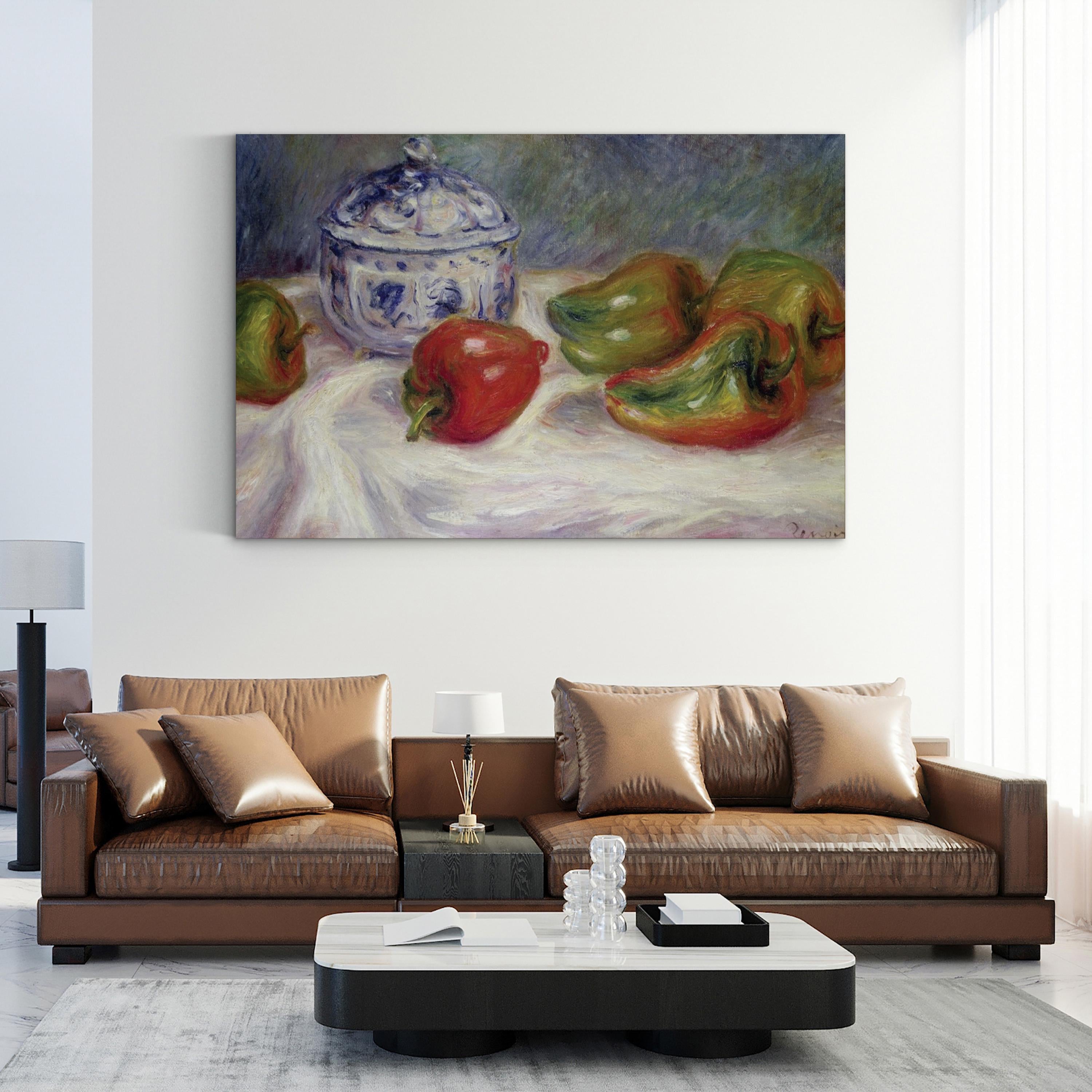 Renoir 1905 Still Life with a Sugar Bowl and Red Peppers By Pierre-Auguste Renoir