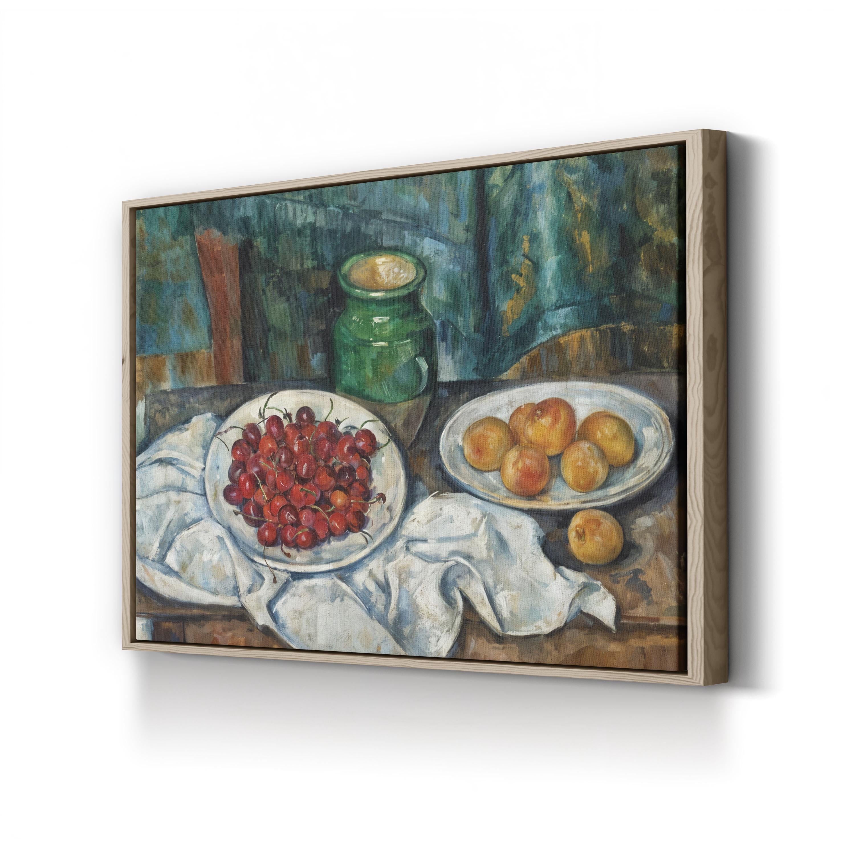 Still Life With Cherries And Peaches, Classical Post-Impressionist 1885–87 Wall Art by Paul Cezanne