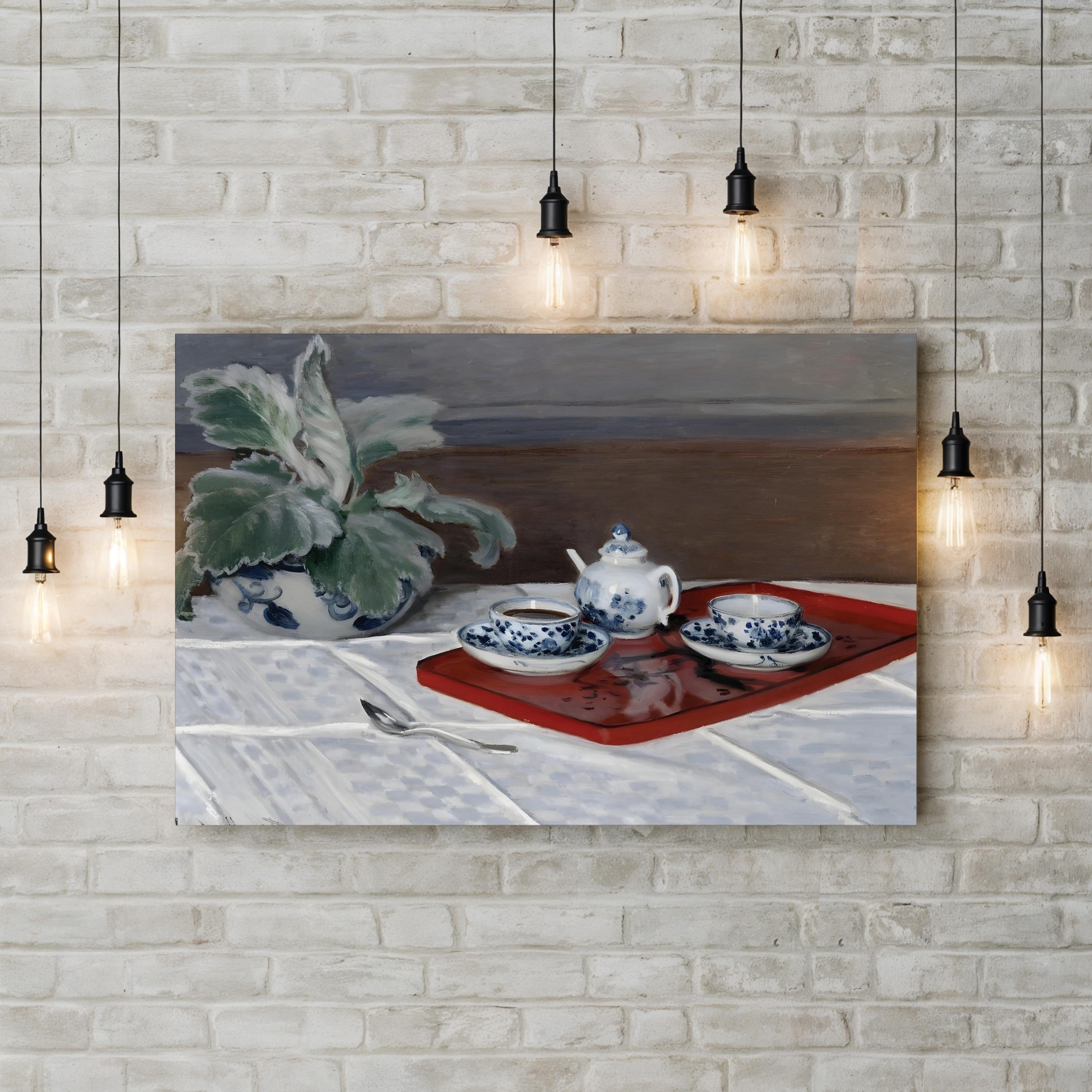 Still Life, Tea Service (1872) Wall Art by Claude Monet | Impressionist Still Life Canvas Print