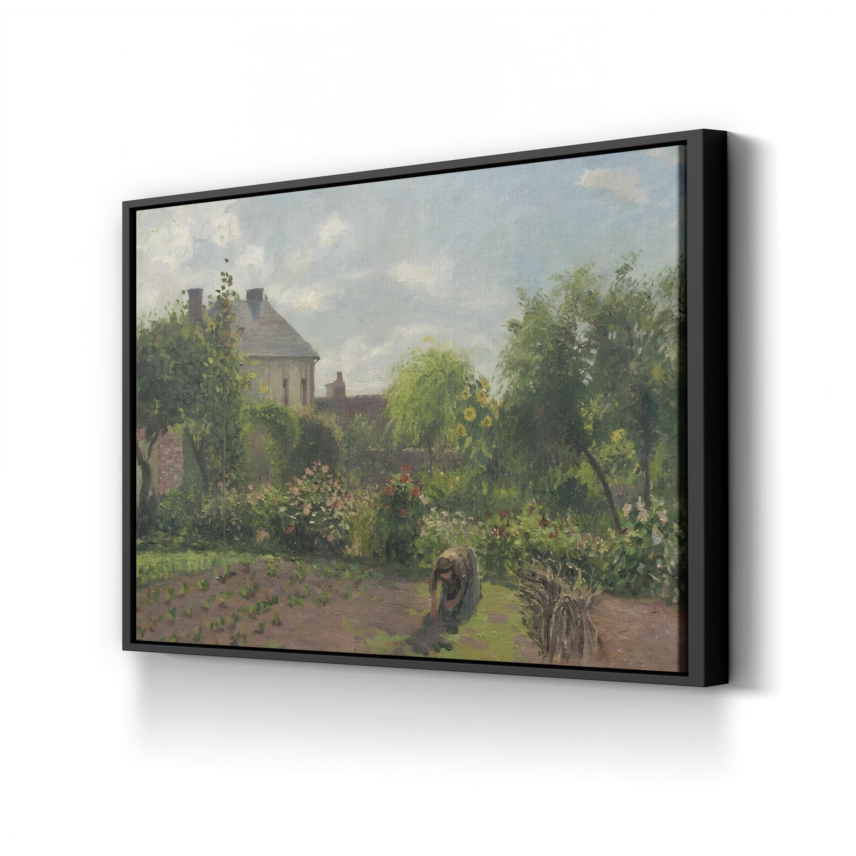 Vintage “The Artist’s Garden at Eragny” Canvas Art Print: Camille Pissarro, 1898