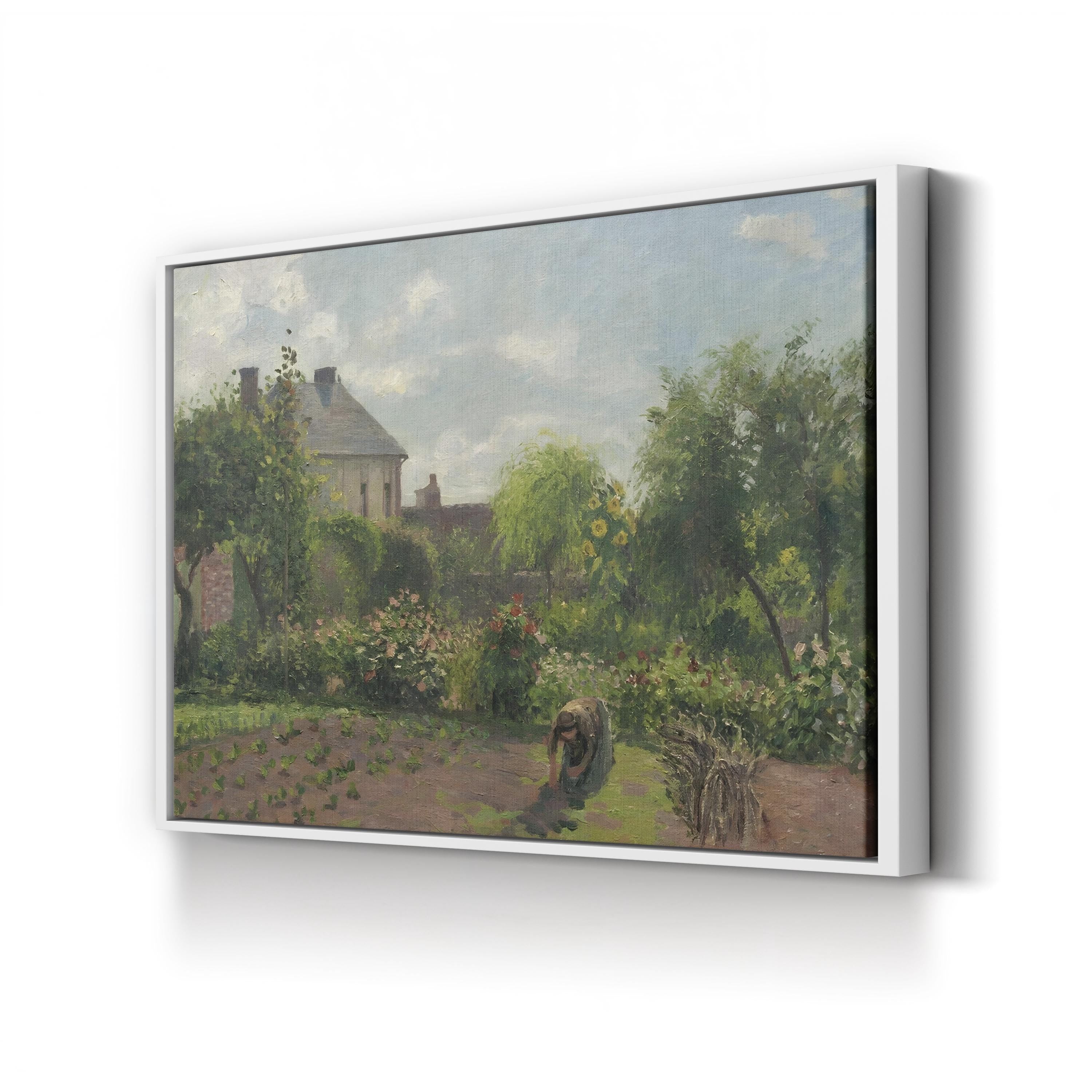 Vintage “The Artist’s Garden at Eragny” Canvas Art Print: Camille Pissarro, 1898