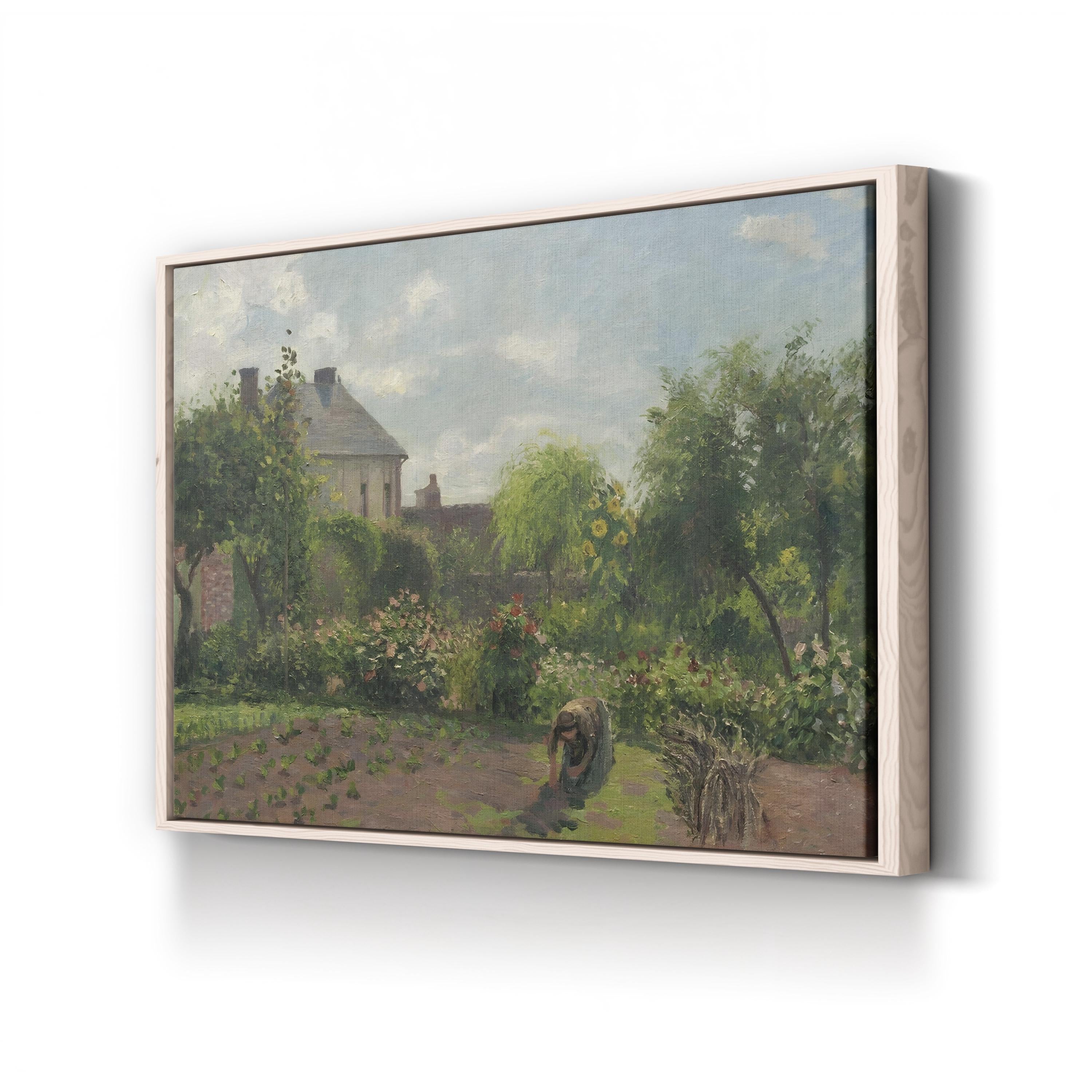 Vintage “The Artist’s Garden at Eragny” Canvas Art Print: Camille Pissarro, 1898