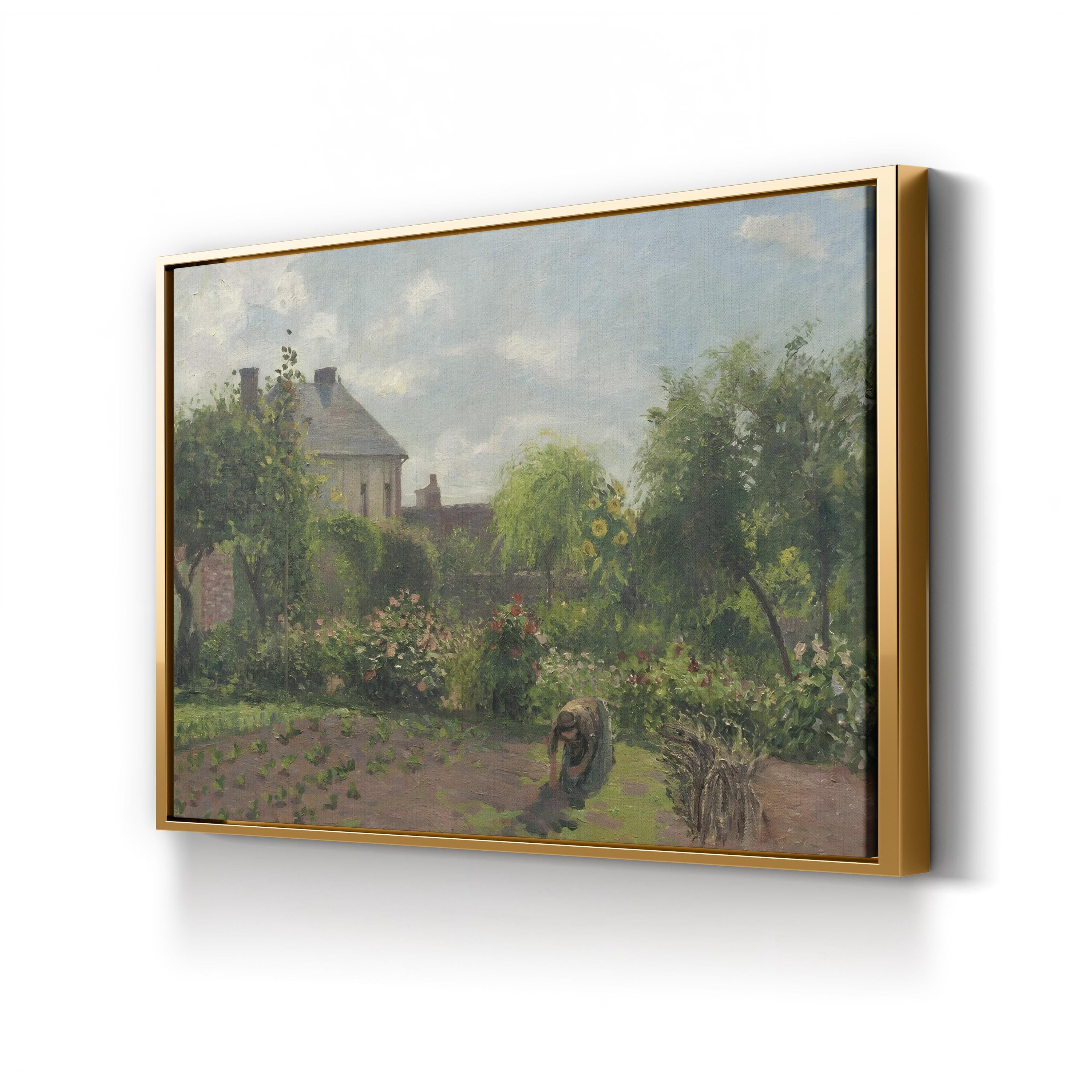 Vintage “The Artist’s Garden at Eragny” Canvas Art Print: Camille Pissarro, 1898