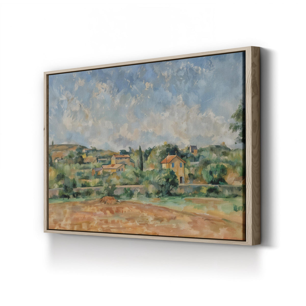 The Bellevue Plain (The Red Earth) by Paul Cézanne canvas print in oak frame