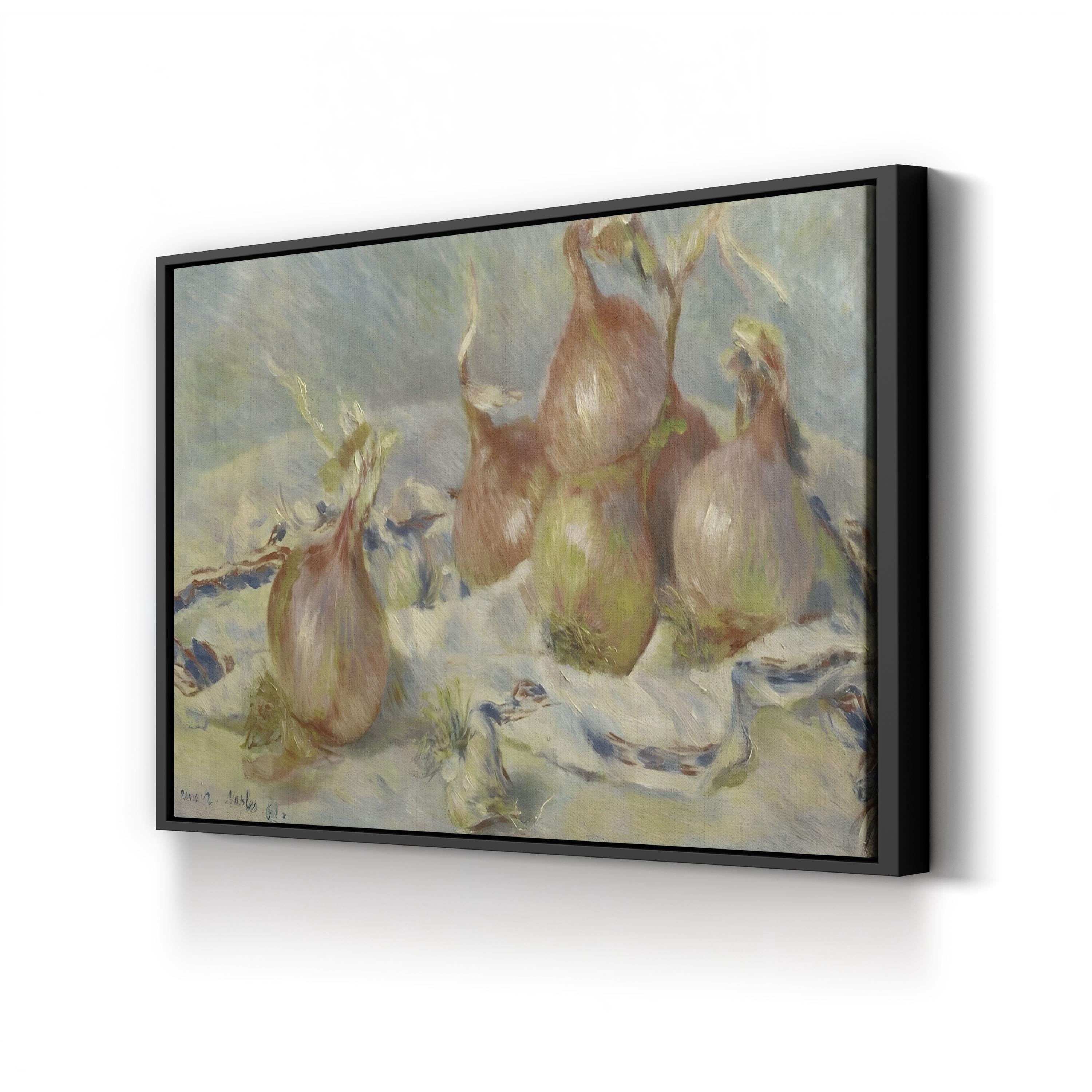 Onions, 1881 by Pierre-Auguste Renoir canvas print in Black frame