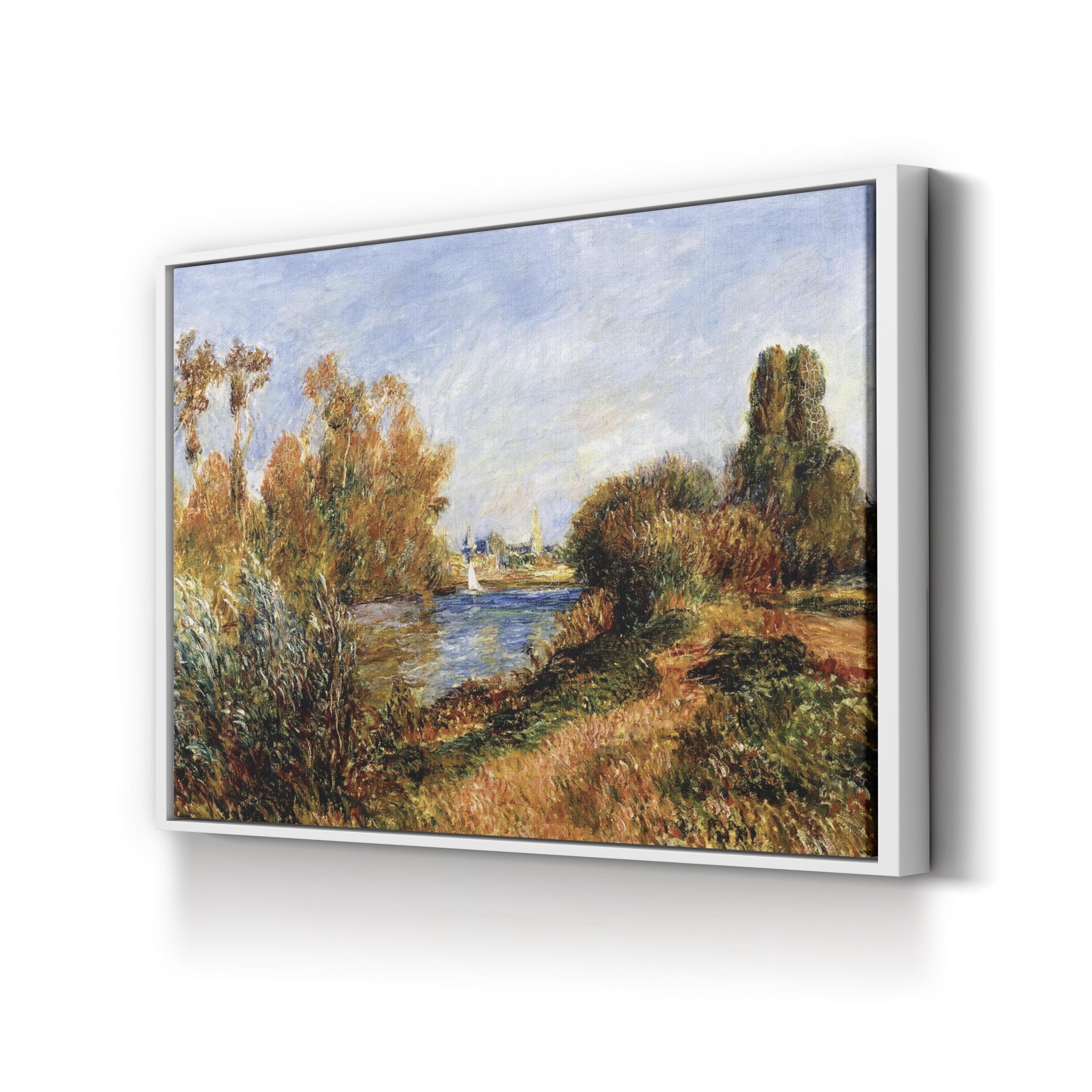 The Seine at Argenteuil, 1888 Wall Art by Pierre-Auguste Renoir – Impressionist River Landscape Canvas