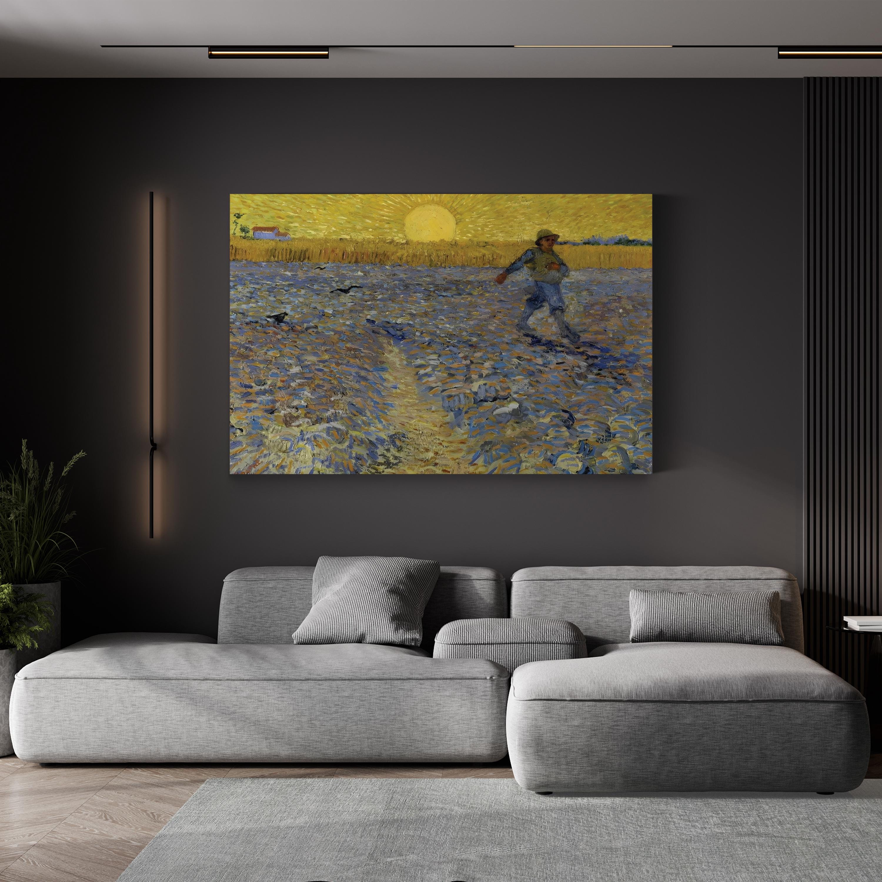 The Sower, 1888 Vintage Canvas Print – Vincent van Gogh Farm Scene Wall Art