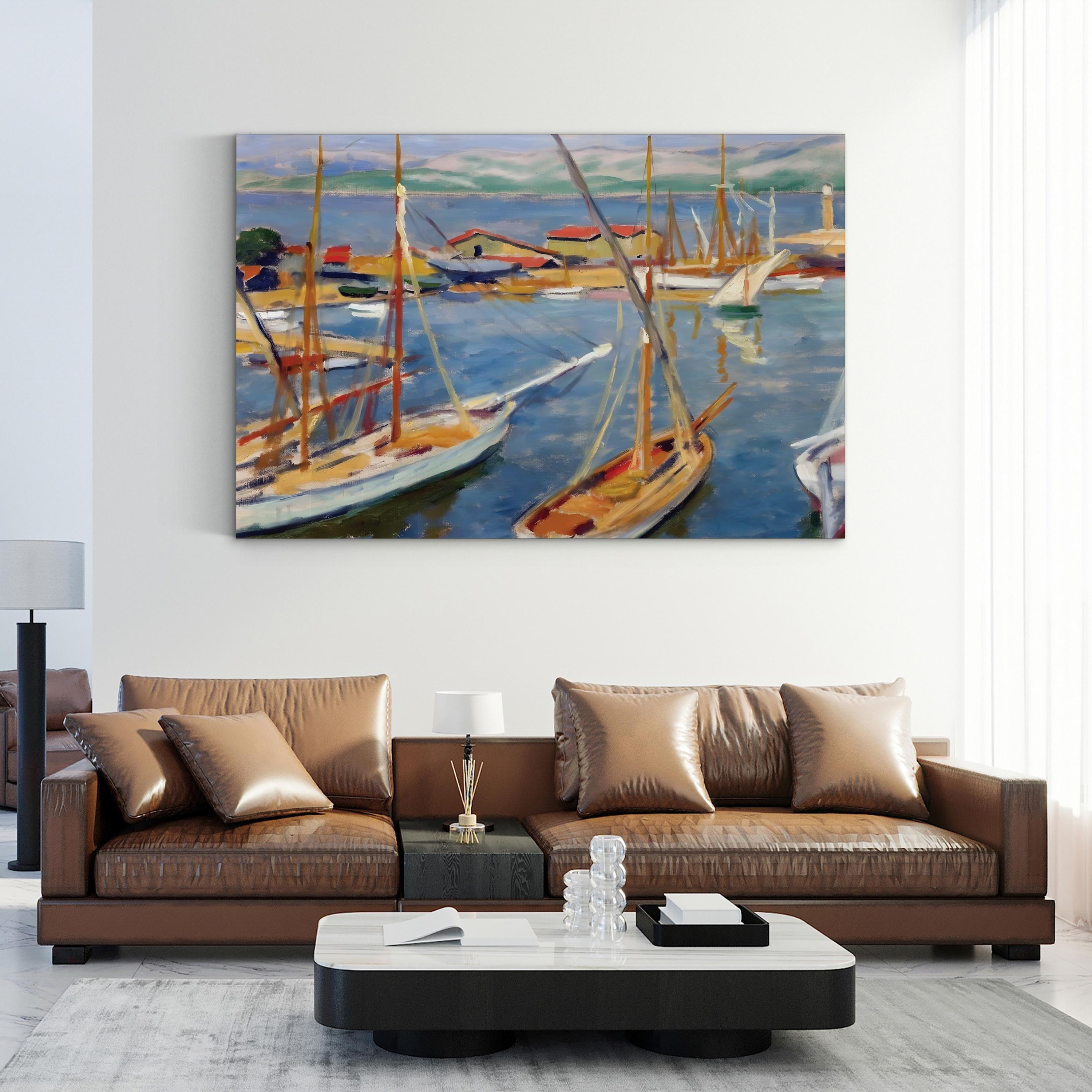 The Studio Boat, 1874 – Impressionist Wall Art | Coastal Landscape Canvas Print