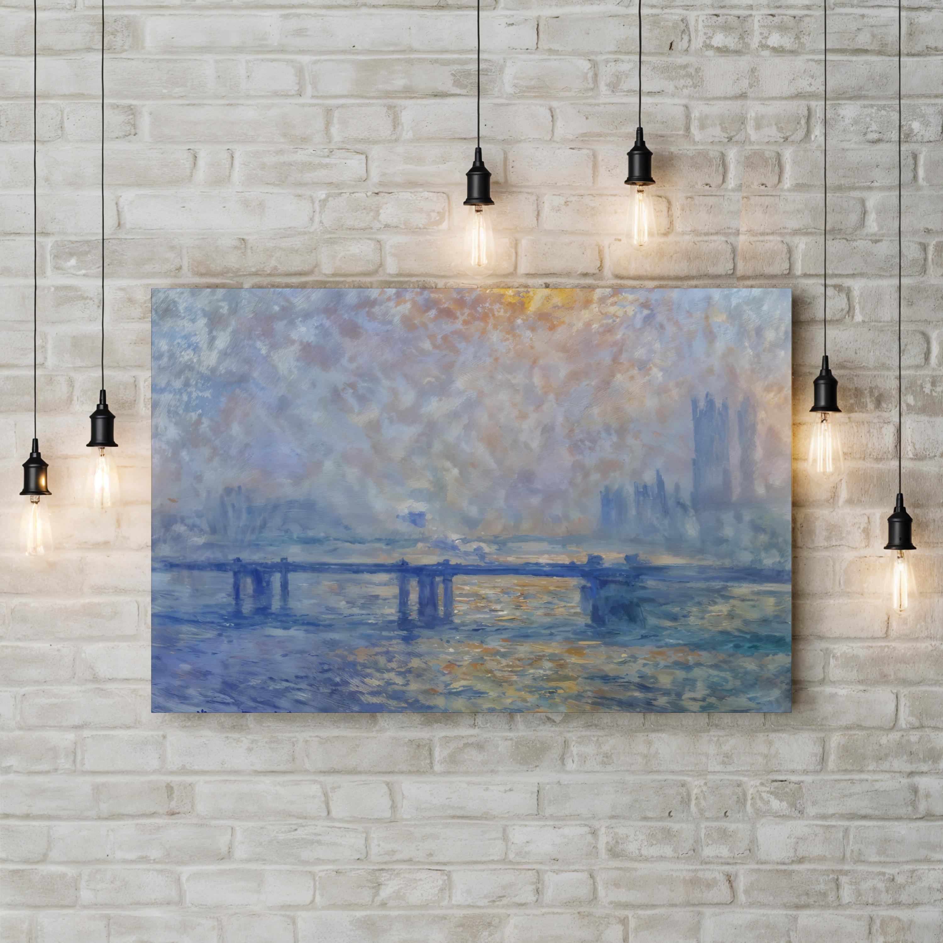 The Thames at Charing Cross Bridge | Claude Monet Impressionist London River Wall Art