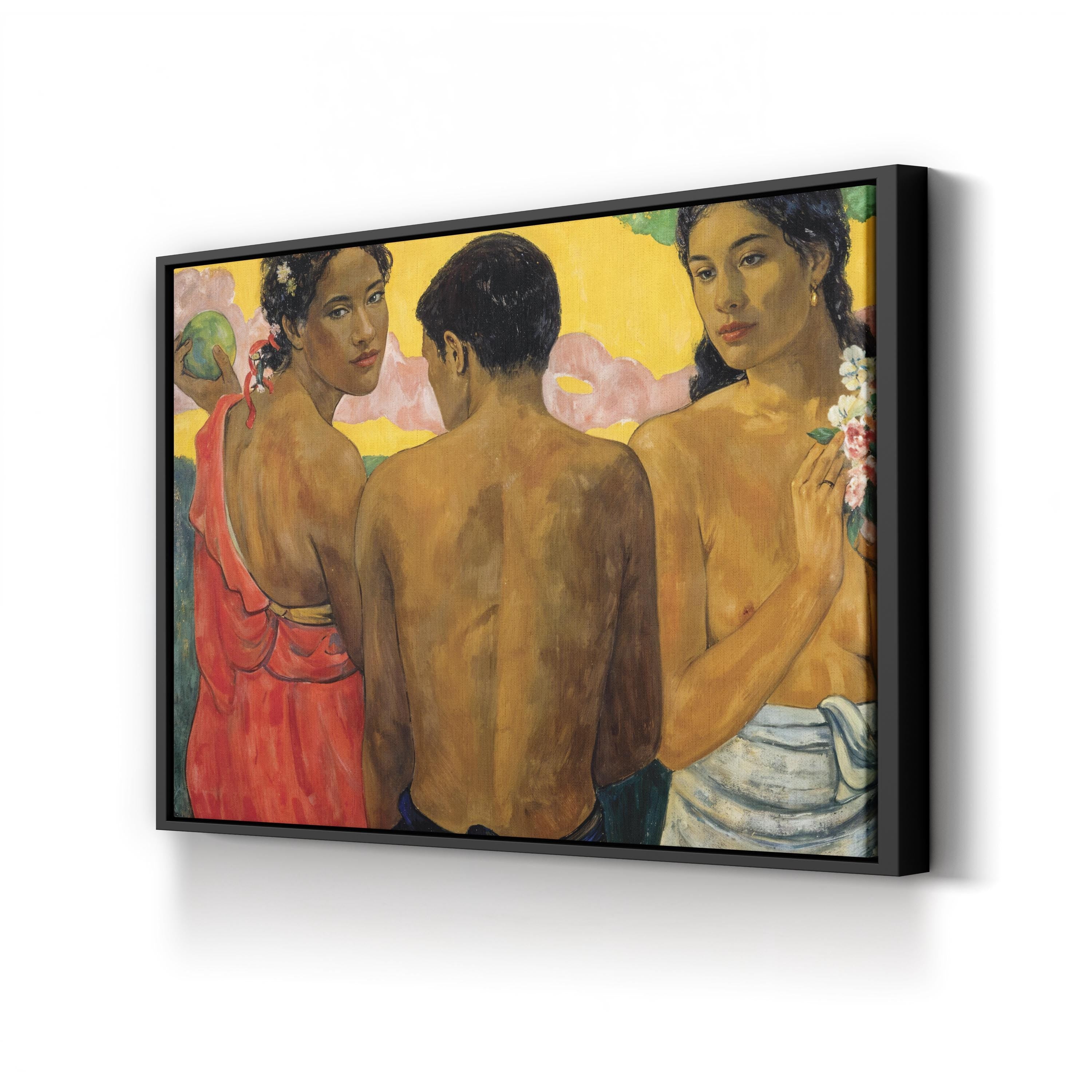Three Tahitians Vintage Canvas Print – Paul Gauguin Tropical Island Wall Art