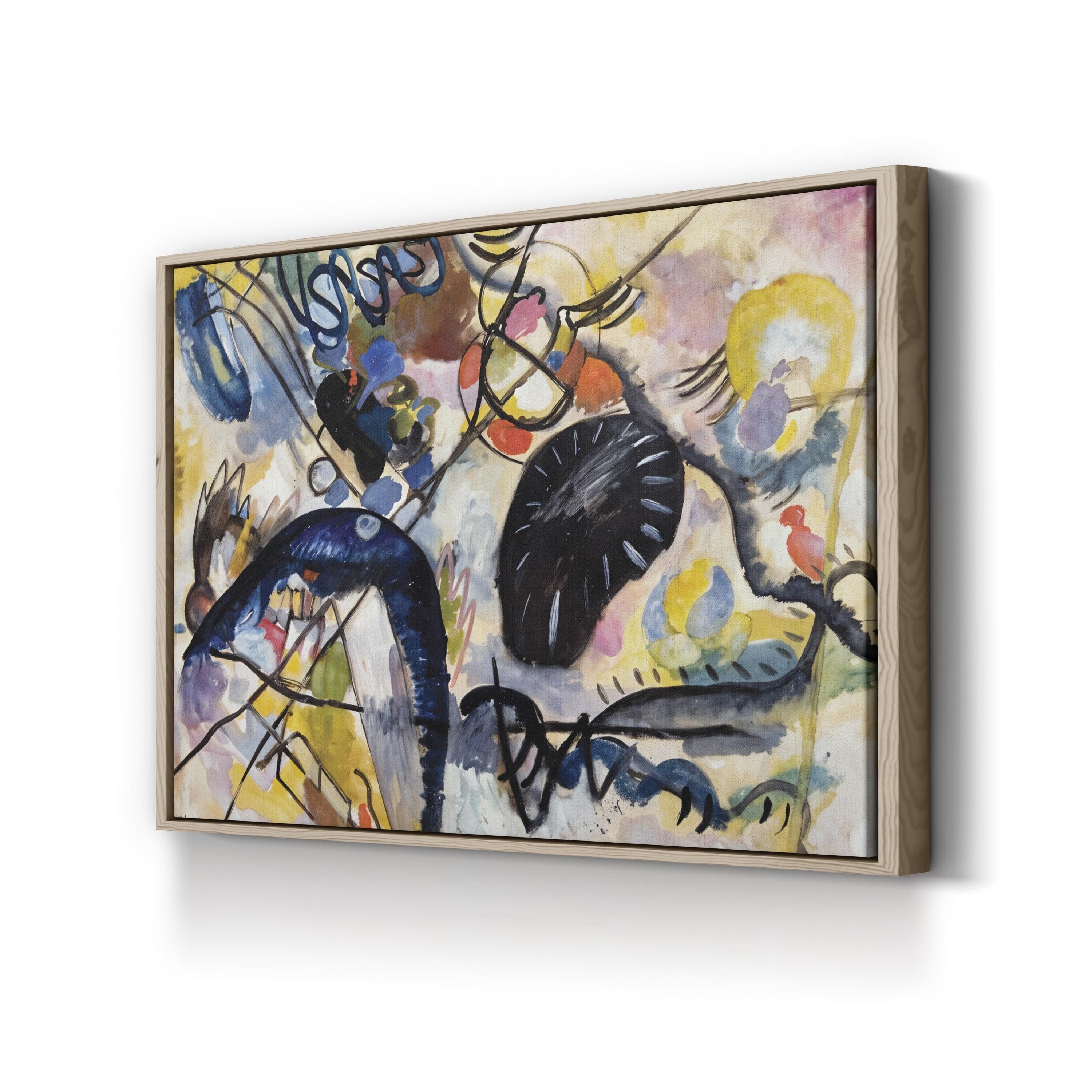 Picture with a Black Arch by Wassily Kandinsky canvas print in oak frame