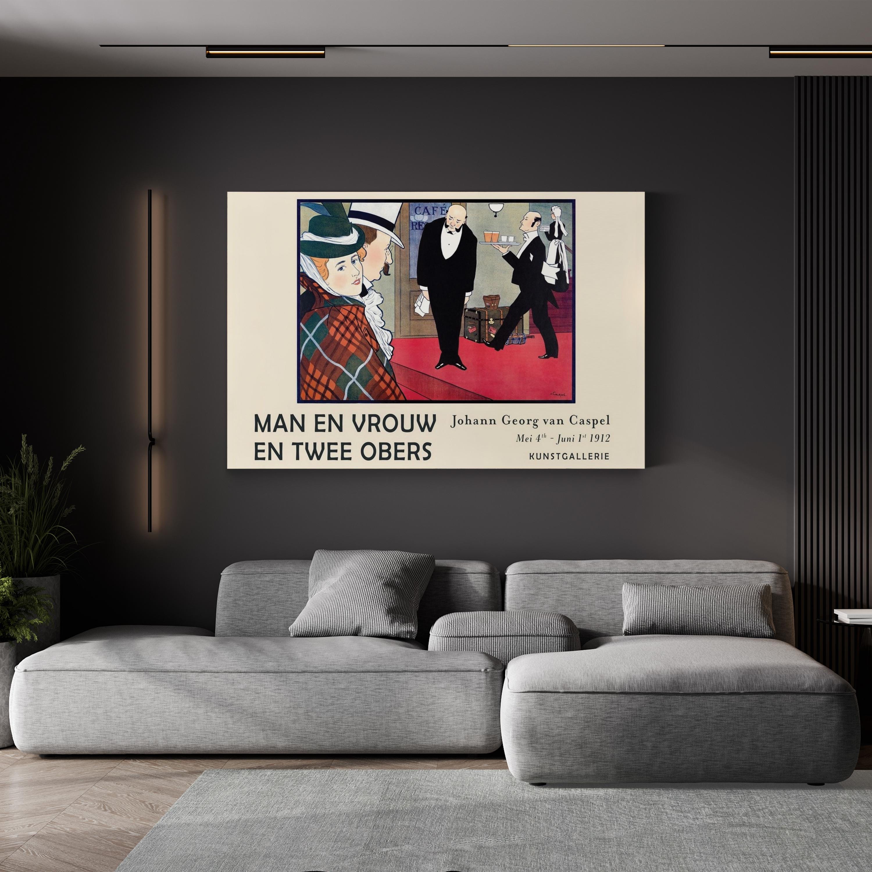 Van Caspel Exhibition Posters II Wall Art – Art Deco Vintage Exhibition Poster Canvas