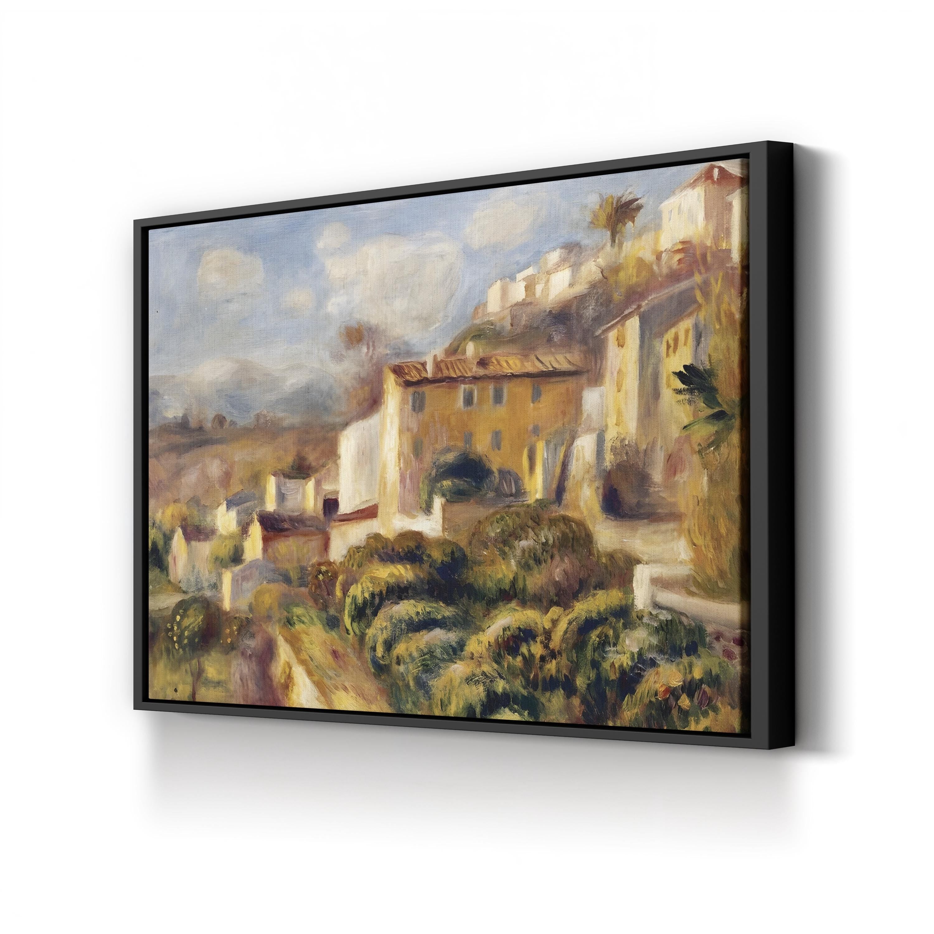 View of the Post Office, Cagnes (1907) Wall Art by Pierre-Auguste Renoir – Impressionist French Village Canvas Print
