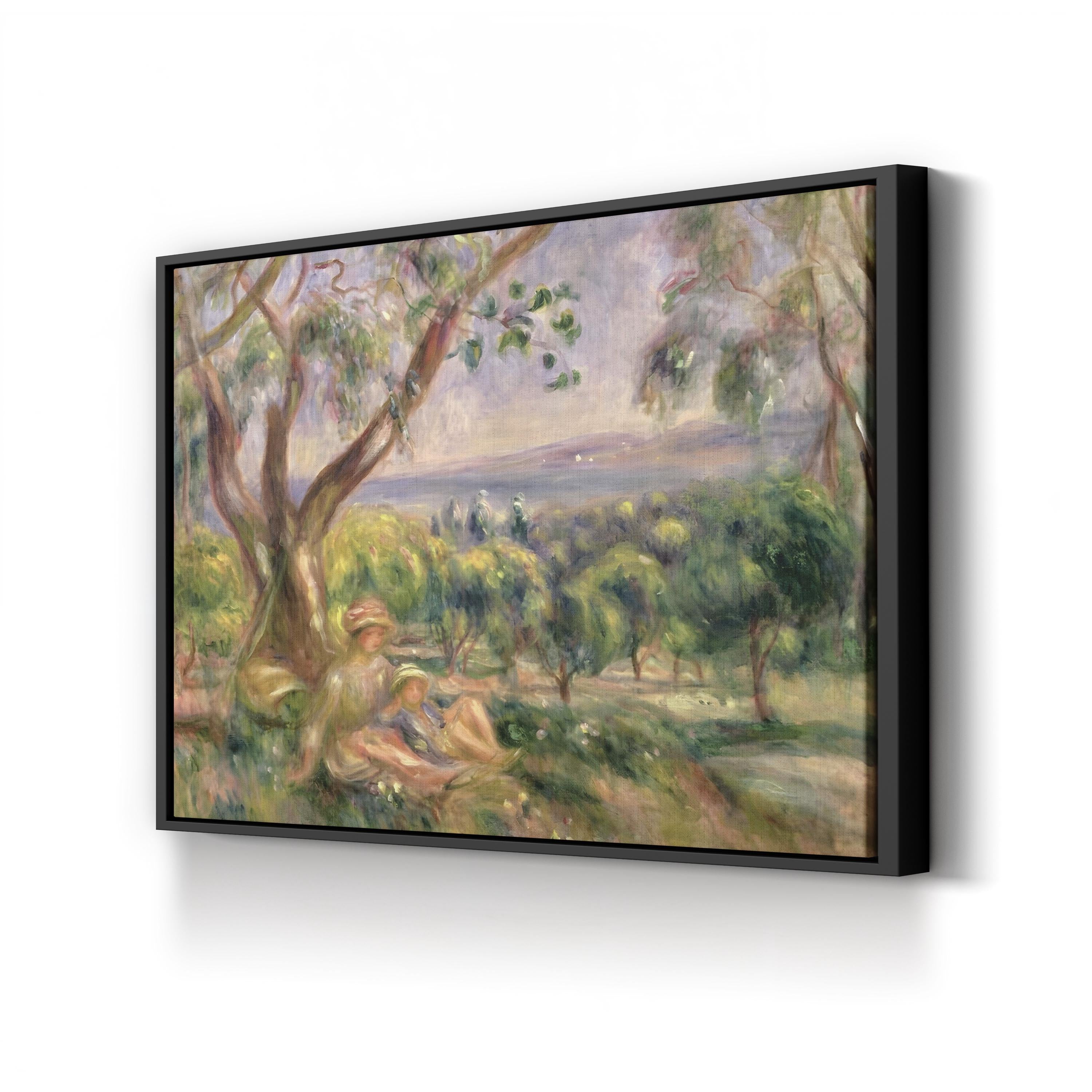 Vintage 1910 Woman and Child in Nature Canvas Print: Early 20th Century Figurative Art