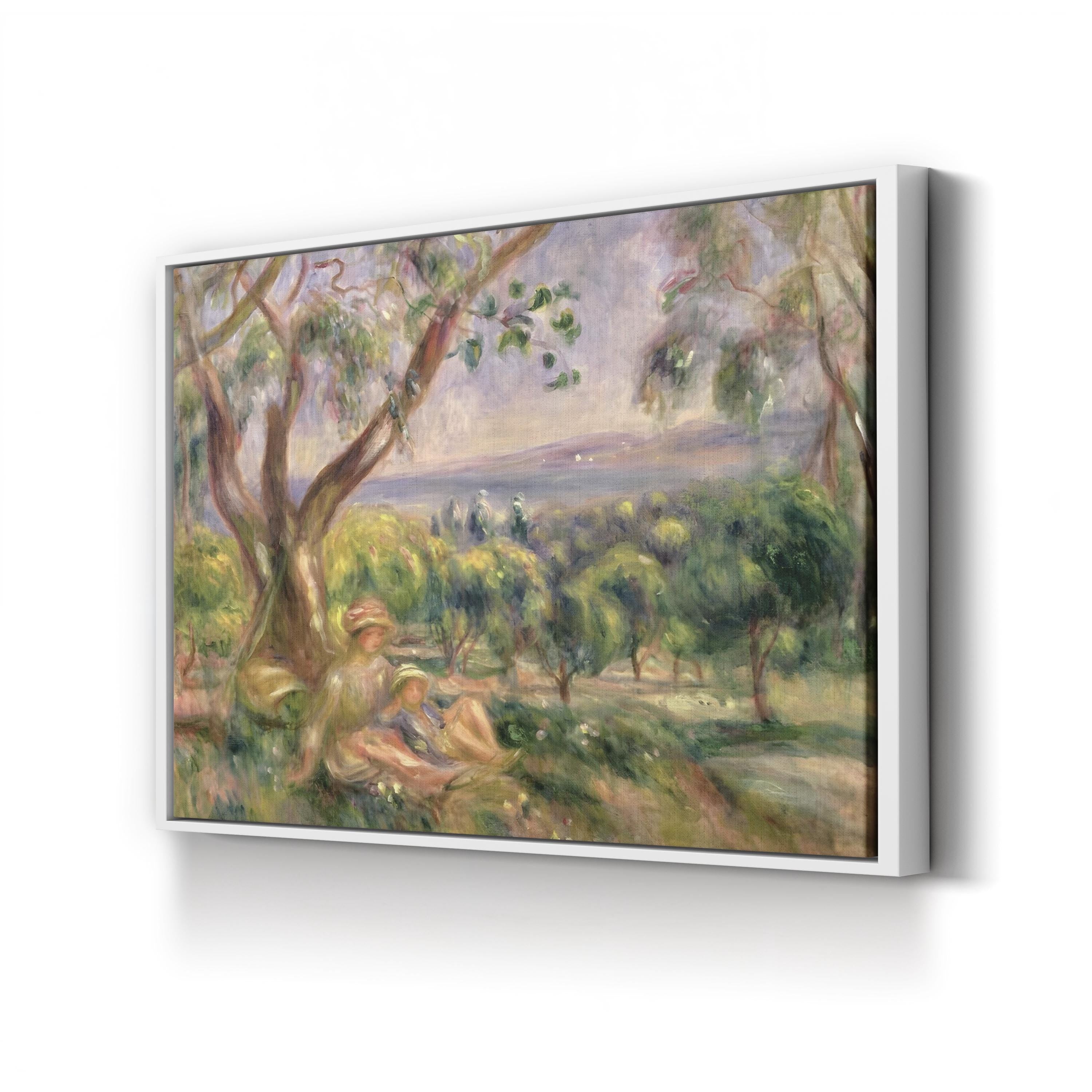 Vintage 1910 Woman and Child in Nature Canvas Print: Early 20th Century Figurative Art
