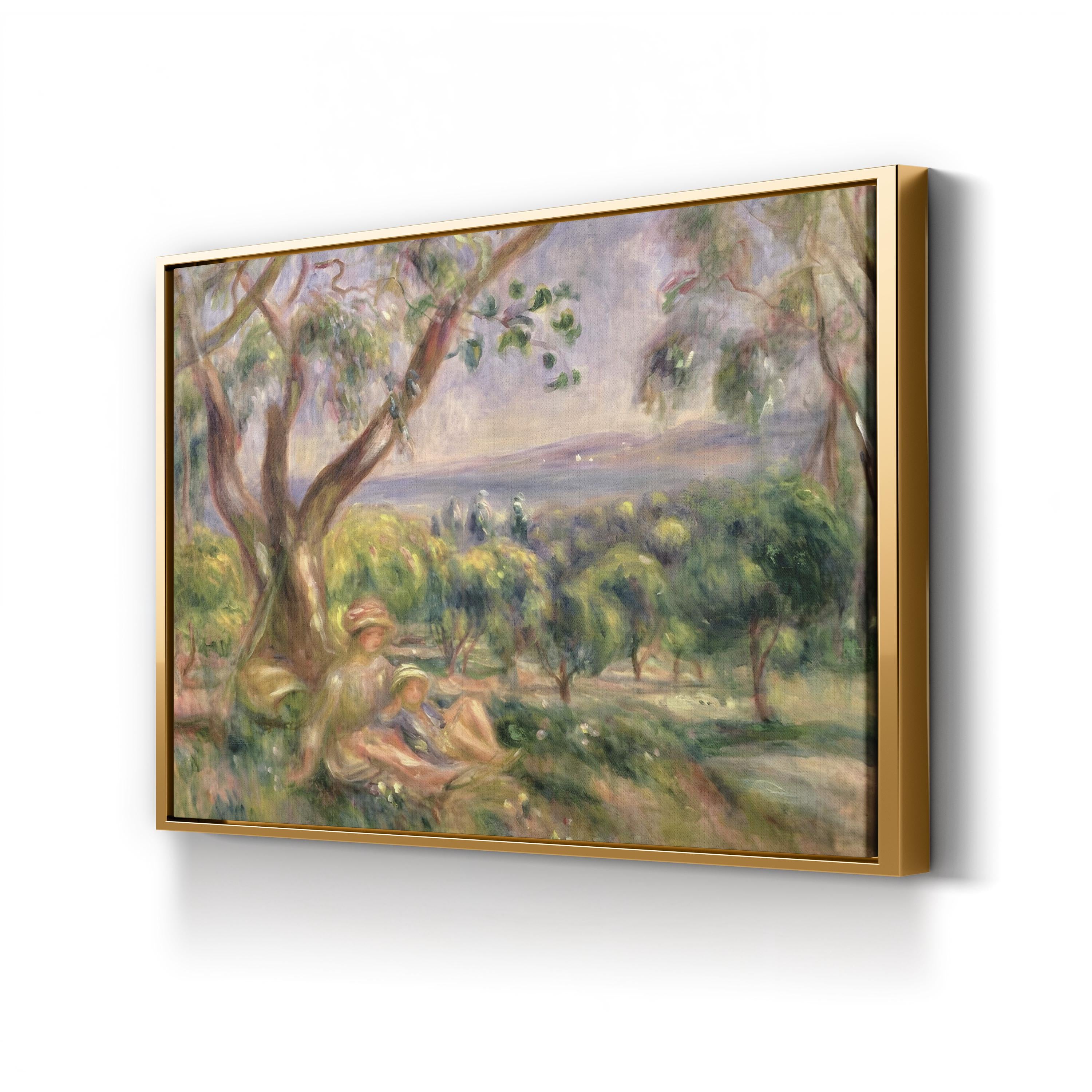 Vintage 1910 Woman and Child in Nature Canvas Print: Early 20th Century Figurative Art