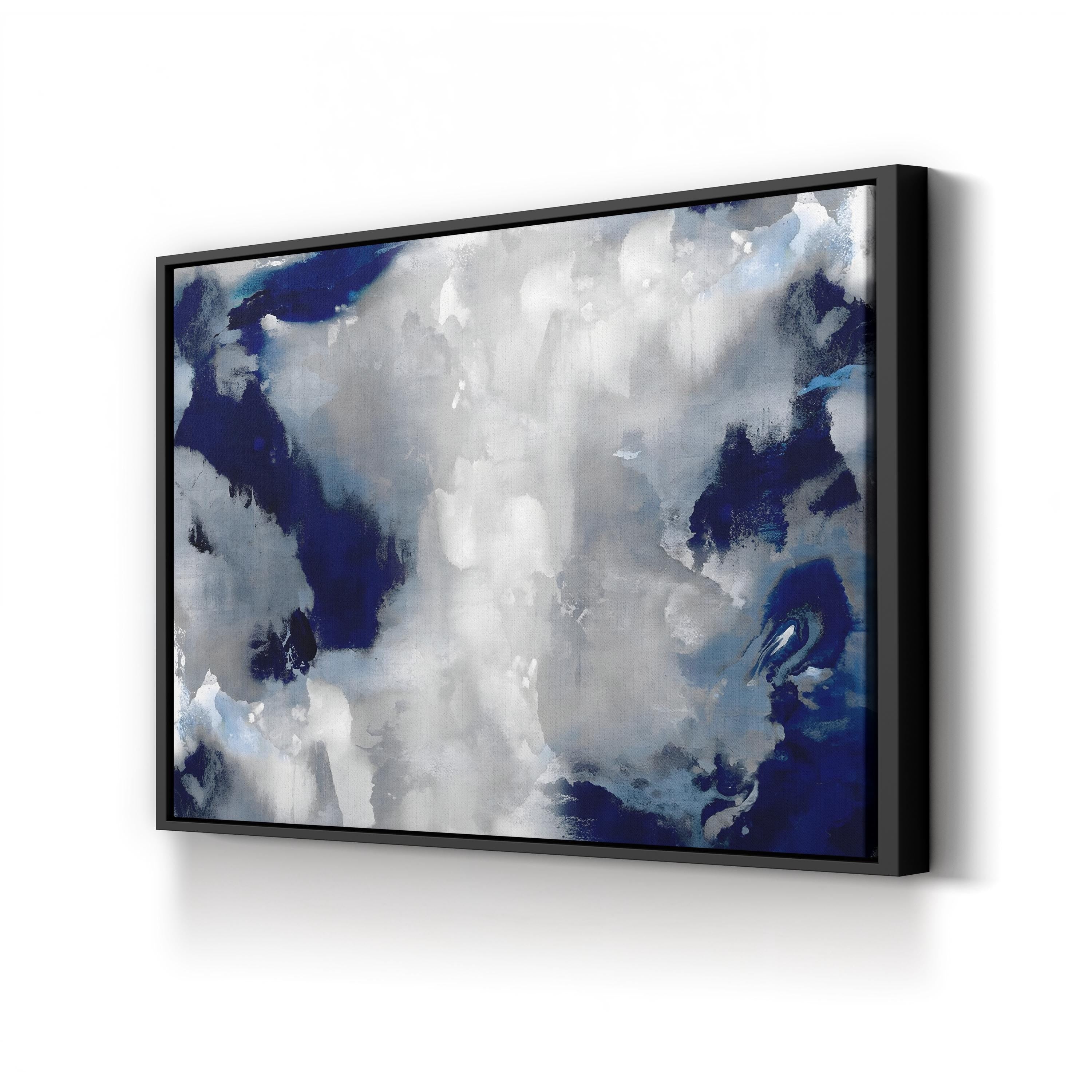 Abstract Stains Indigo II Abstract Canvas Wall Art by David Moore