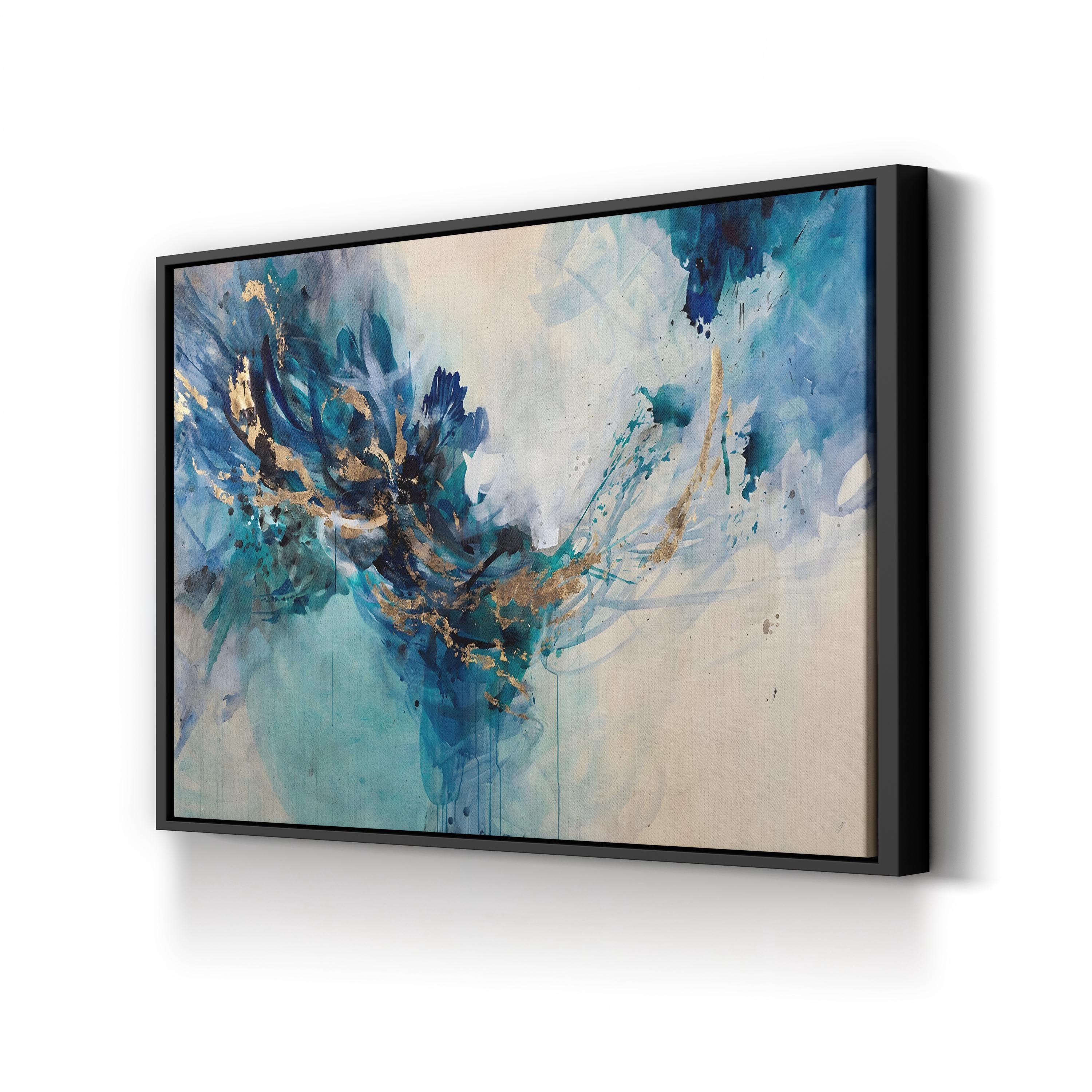 Accumulation of Gold Wall Art | Contemporary Black and Gold Abstract Canvas by Kari Taylor