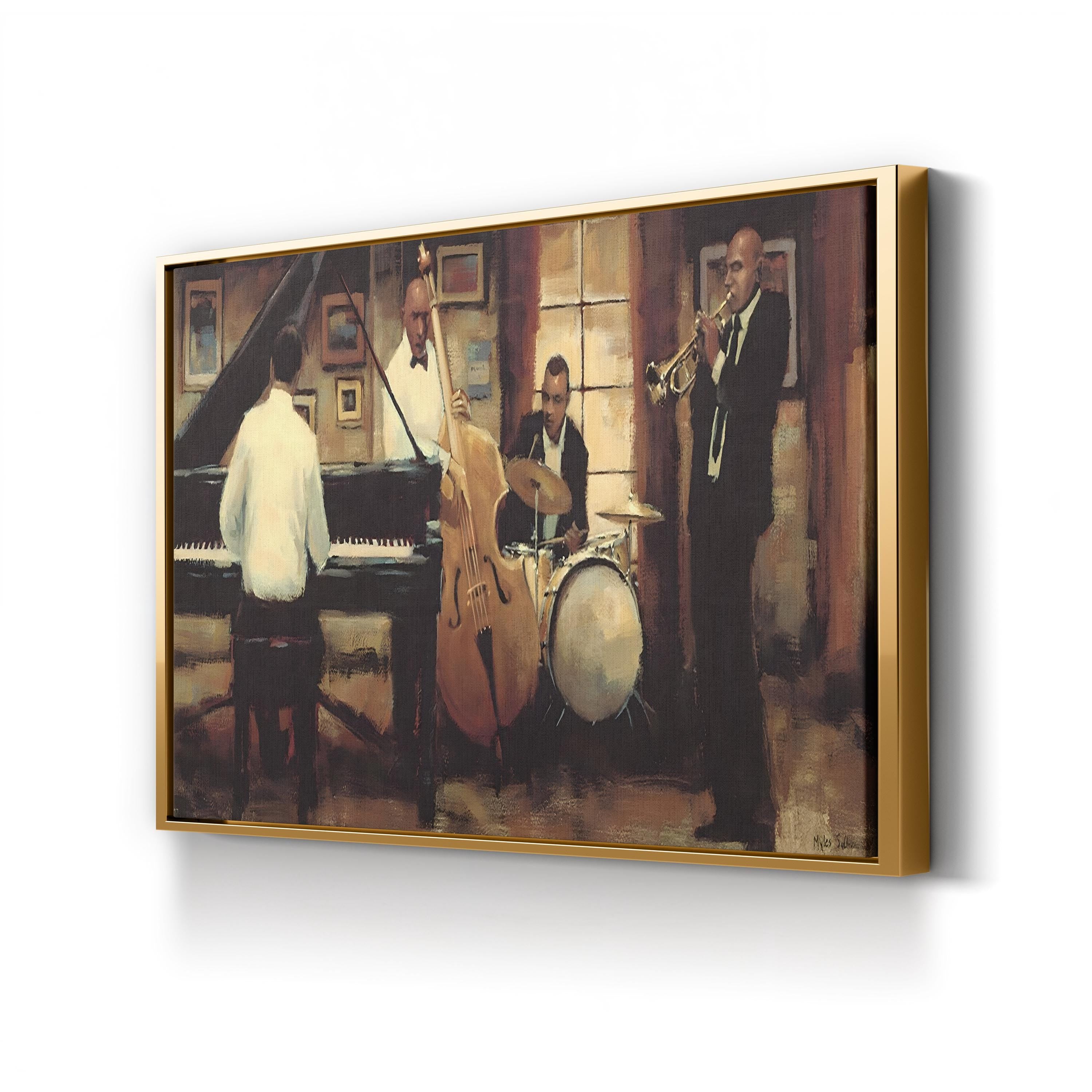 All That Jazz by Myles Sullivan canvas print in gold frame