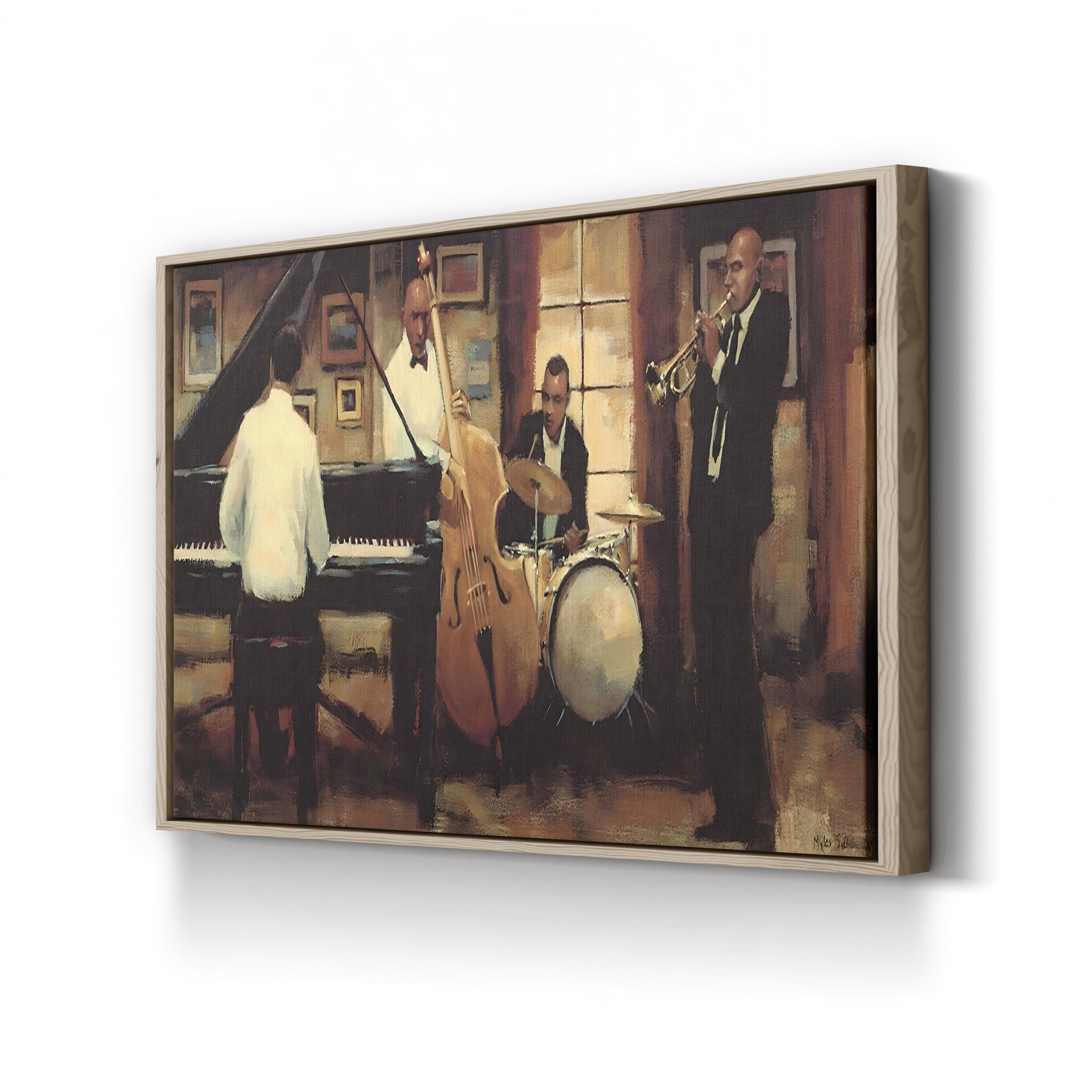 All That Jazz by Myles Sullivan canvas print in oak frame