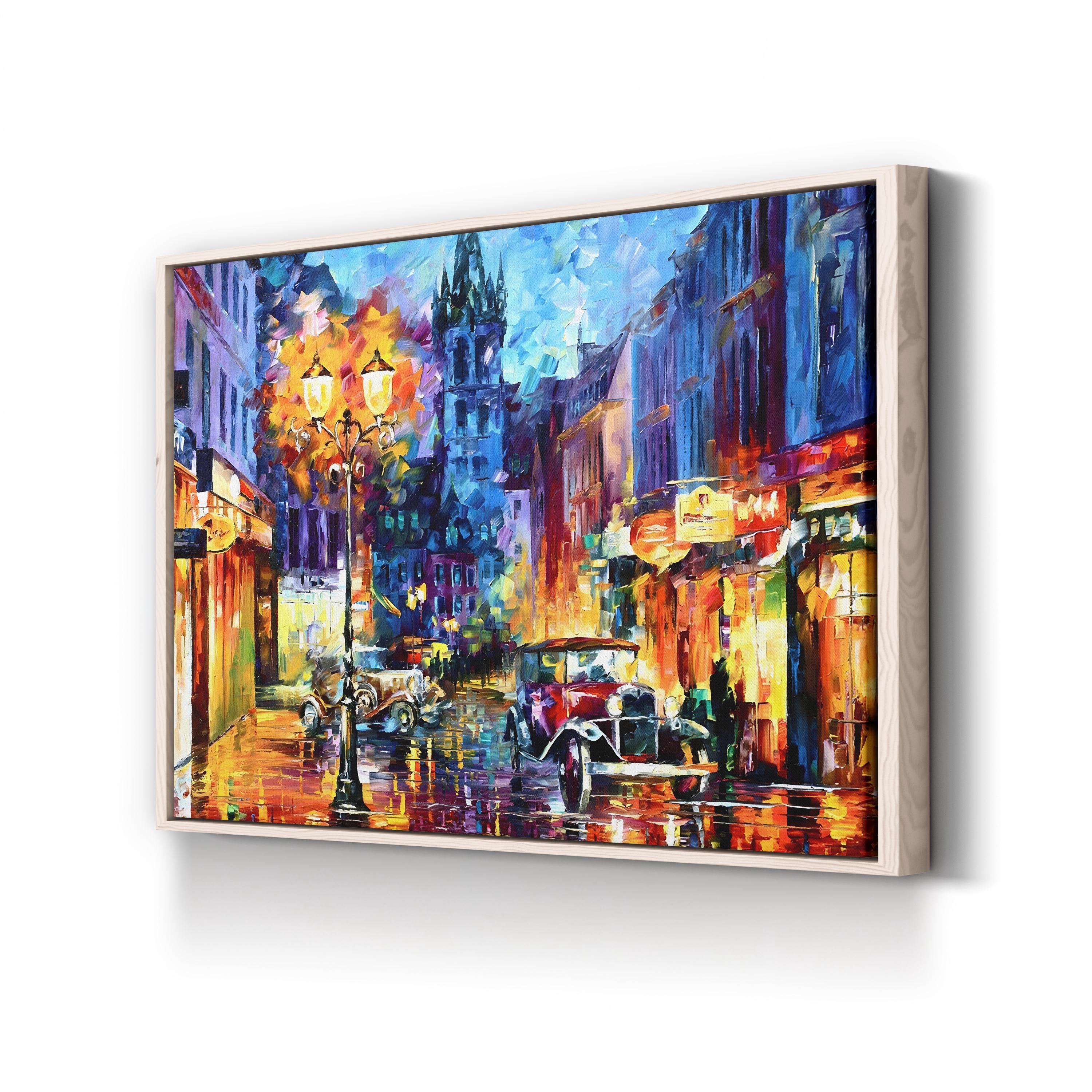 Amsterdam 1905 Wall Art by Leonid Afremov – Contemporary Impressionist Cityscape Canvas