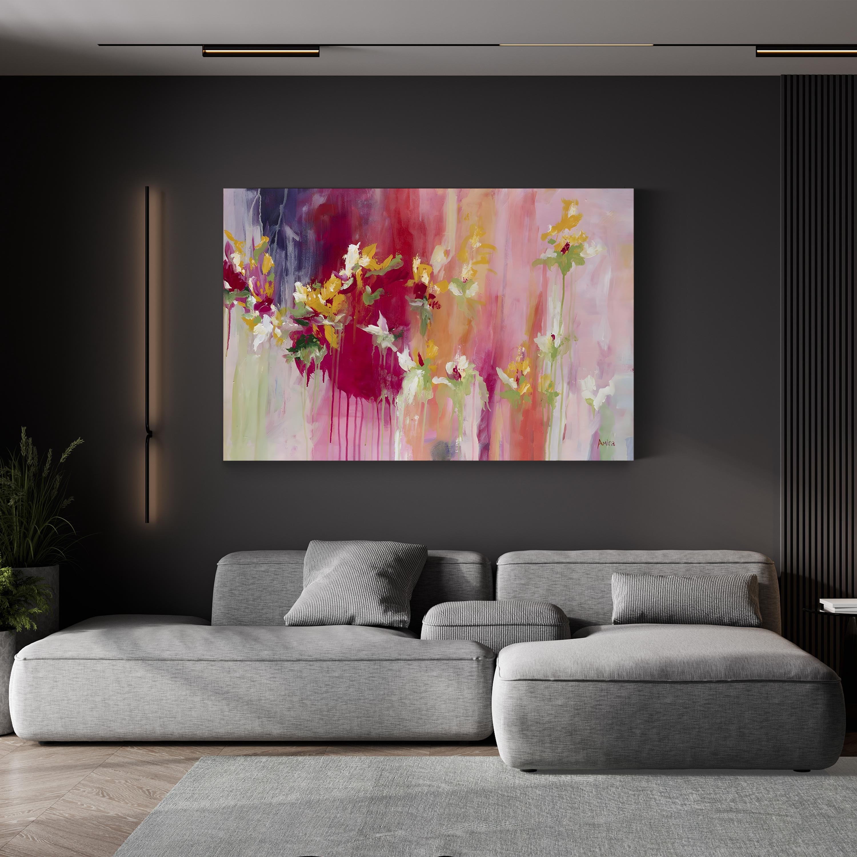 April Blooms, 2014 Wall Art by Amira Rahim – Contemporary Abstract Floral Canvas Print