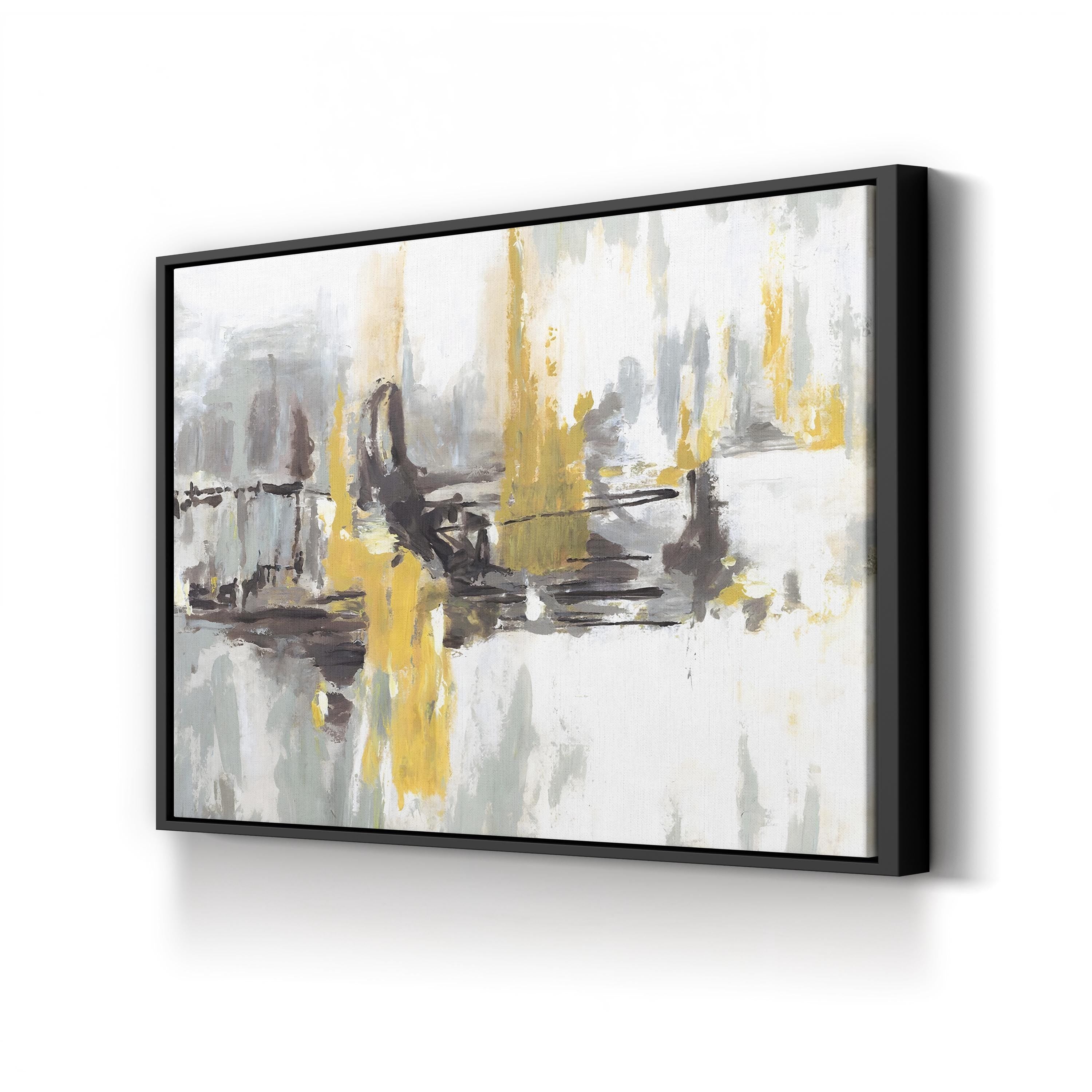 At the End of the Day – Circle Art Group Wall Art | Abstract Black, White & Yellow Canvas Print
