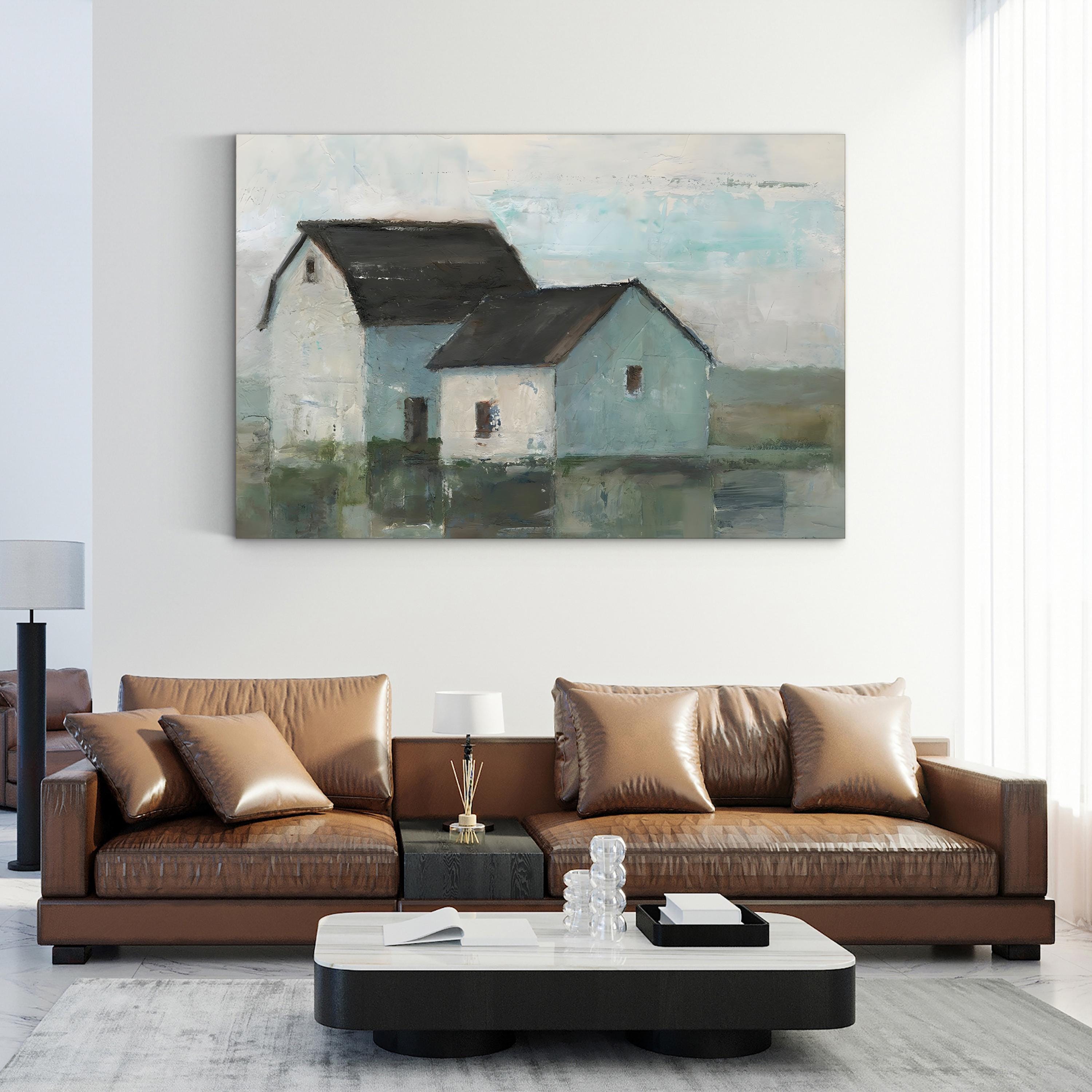Barn at Sunset II Wall Art by Ethan Harper – Farmhouse Rural Landscape Canvas