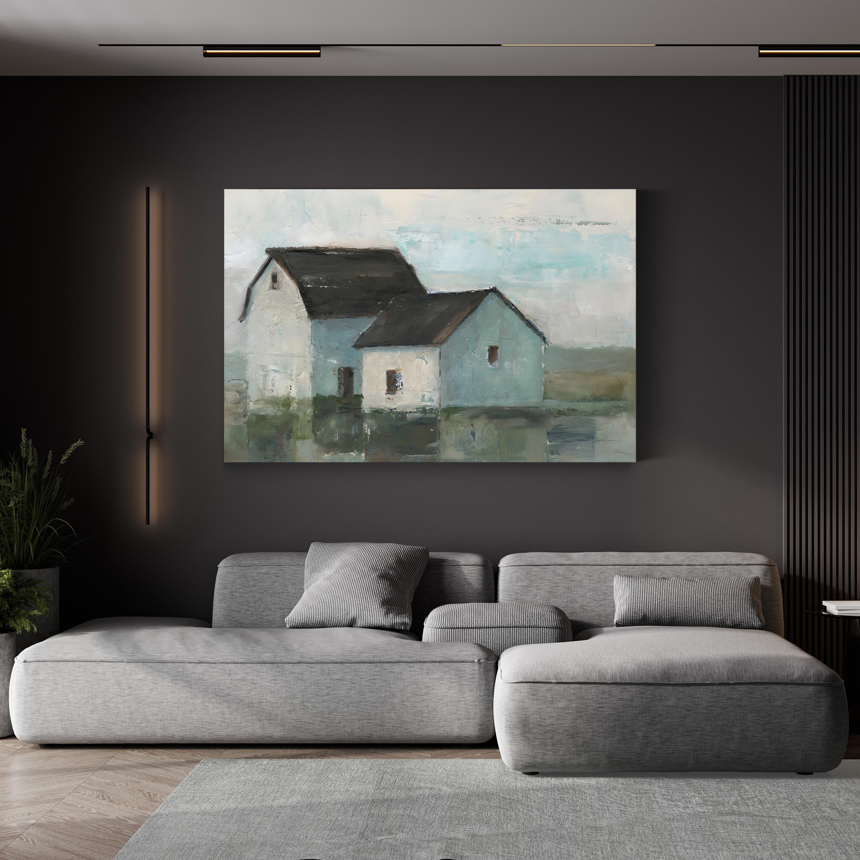 Barn at Sunset II Wall Art by Ethan Harper – Farmhouse Rural Landscape Canvas