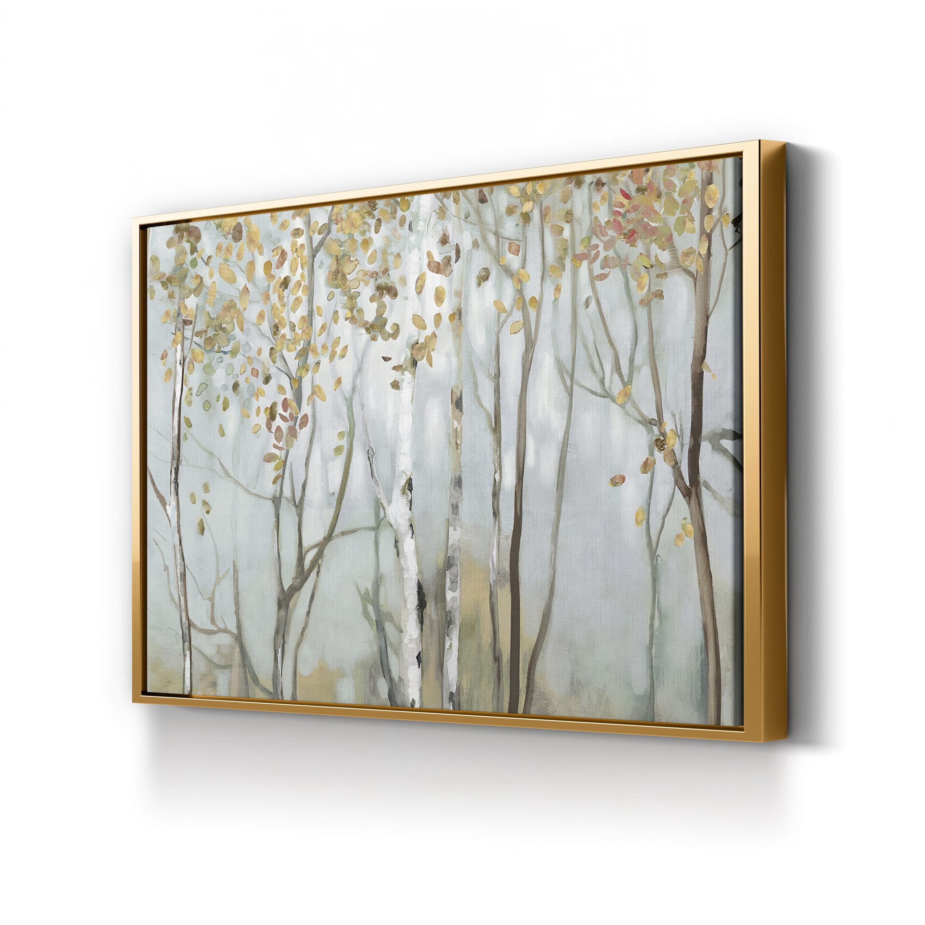 Birch in the Fog II – Allison Pearce Wall Art | Contemporary Misty Forest Canvas Print