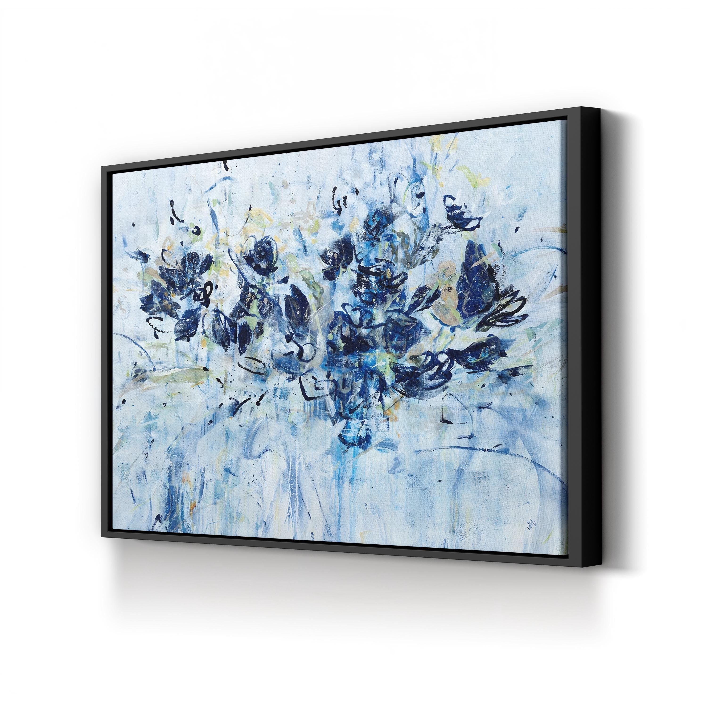 Blue Chiffon Abstract Floral Wall Art by Jodi Maas