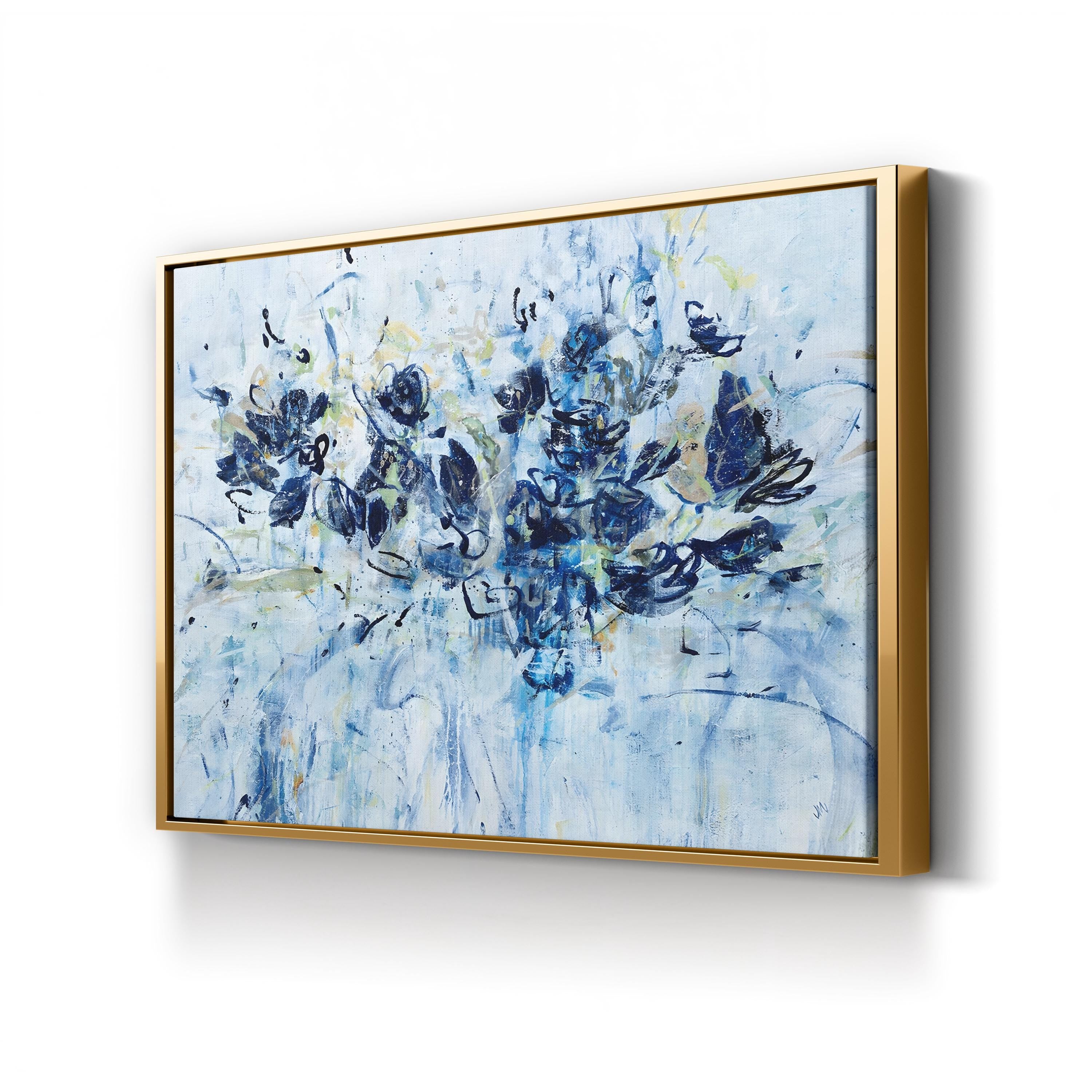 Blue Chiffon Abstract Floral Wall Art by Jodi Maas