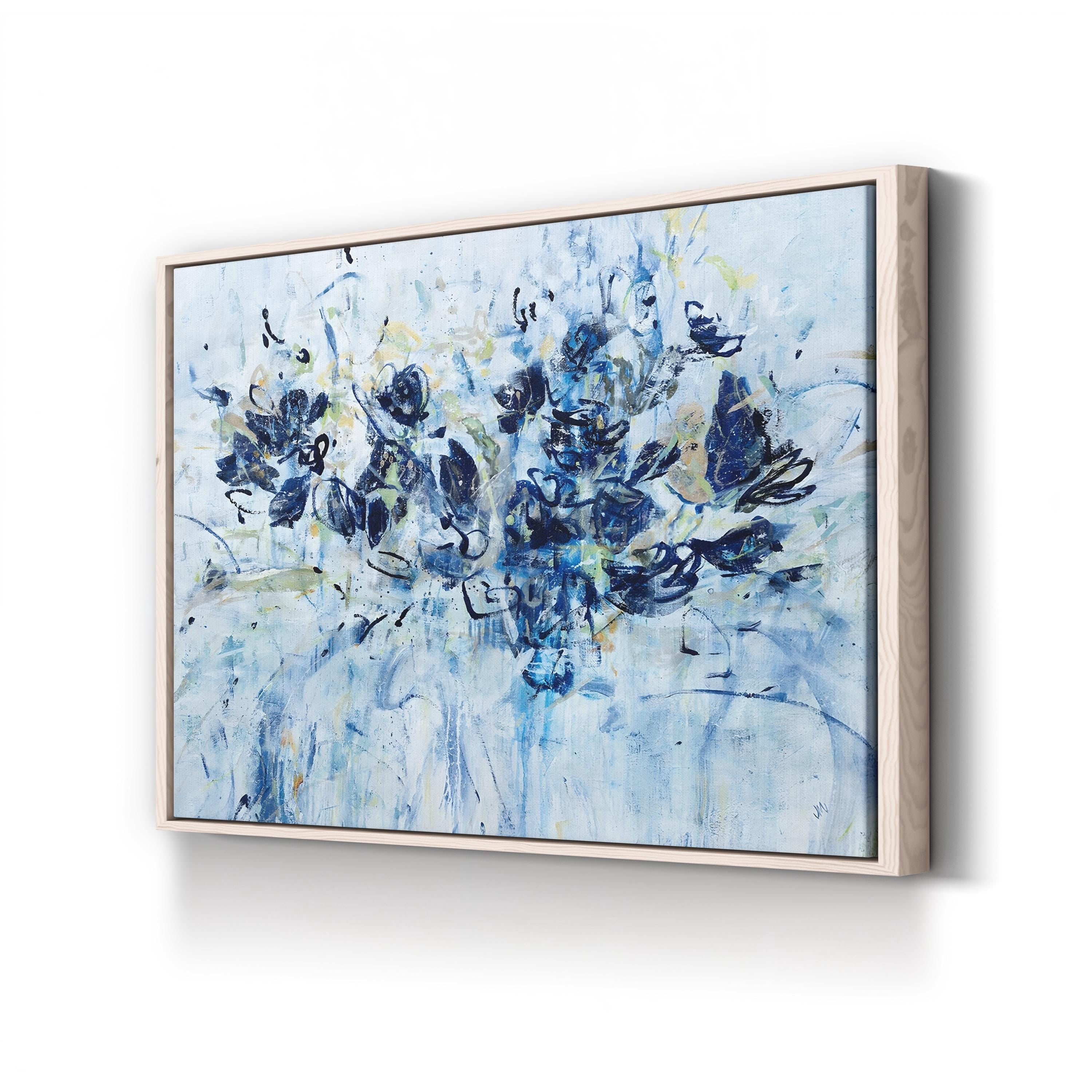 Blue Chiffon Abstract Floral Wall Art by Jodi Maas