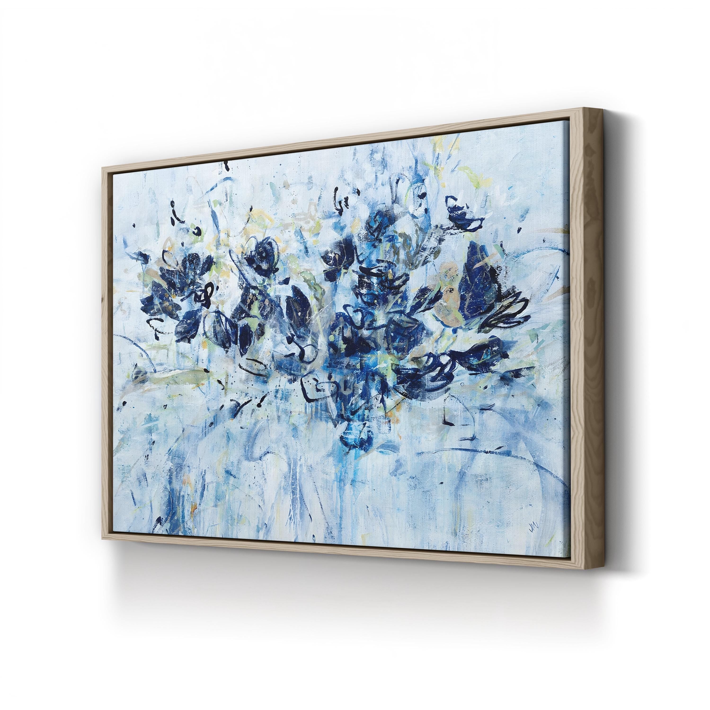 Blue Chiffon Abstract Floral Wall Art by Jodi Maas
