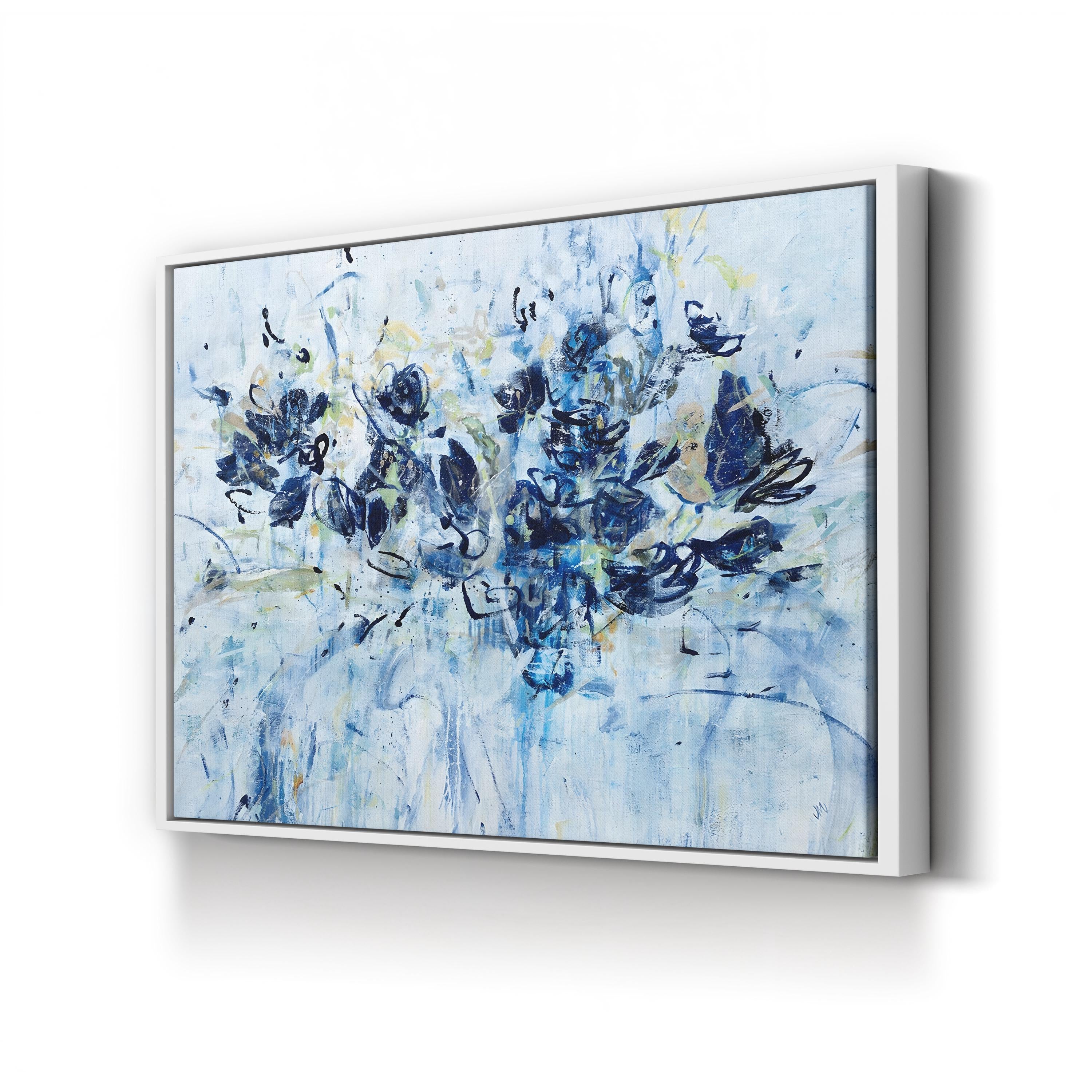 Blue Chiffon Abstract Floral Wall Art by Jodi Maas