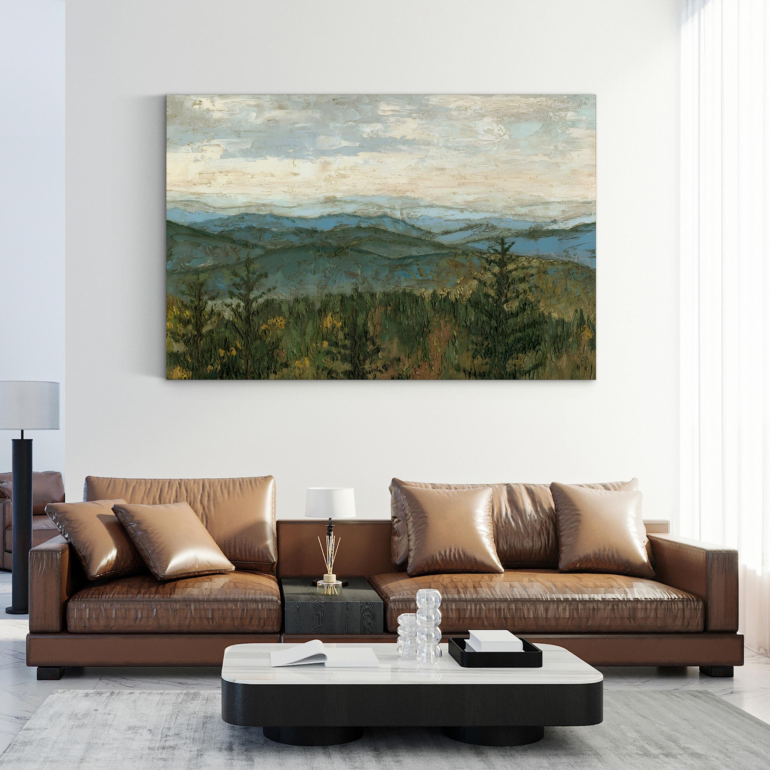 Blue Ridge Mountain Landscape – Period Illustration Wall Art | Hand-Painted Canvas Print
