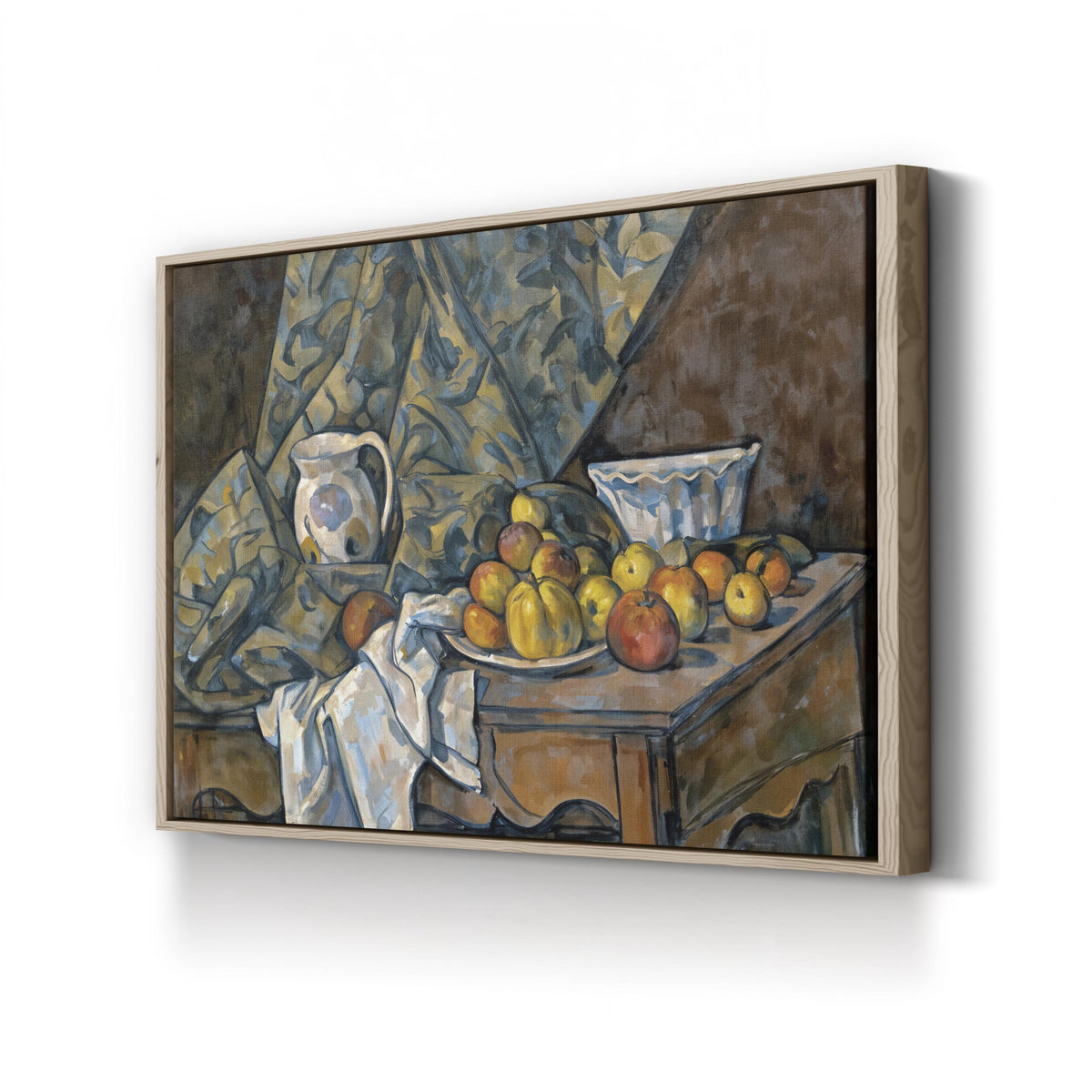 Still Life with Apples and Peaches by Paul Cézanne canvas print in oak frame
