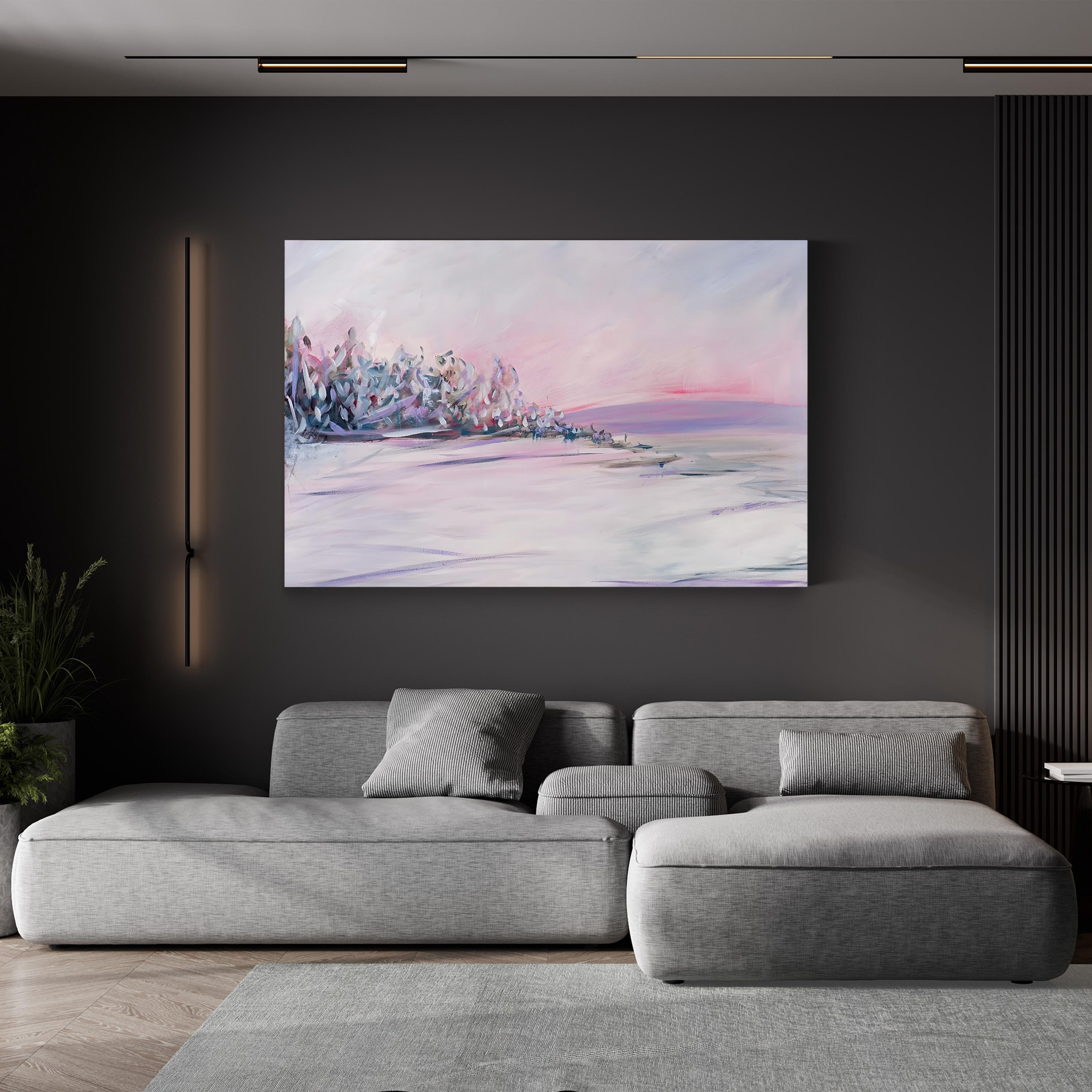 Blush Winter Sunset Wall Art by Circle Art Group