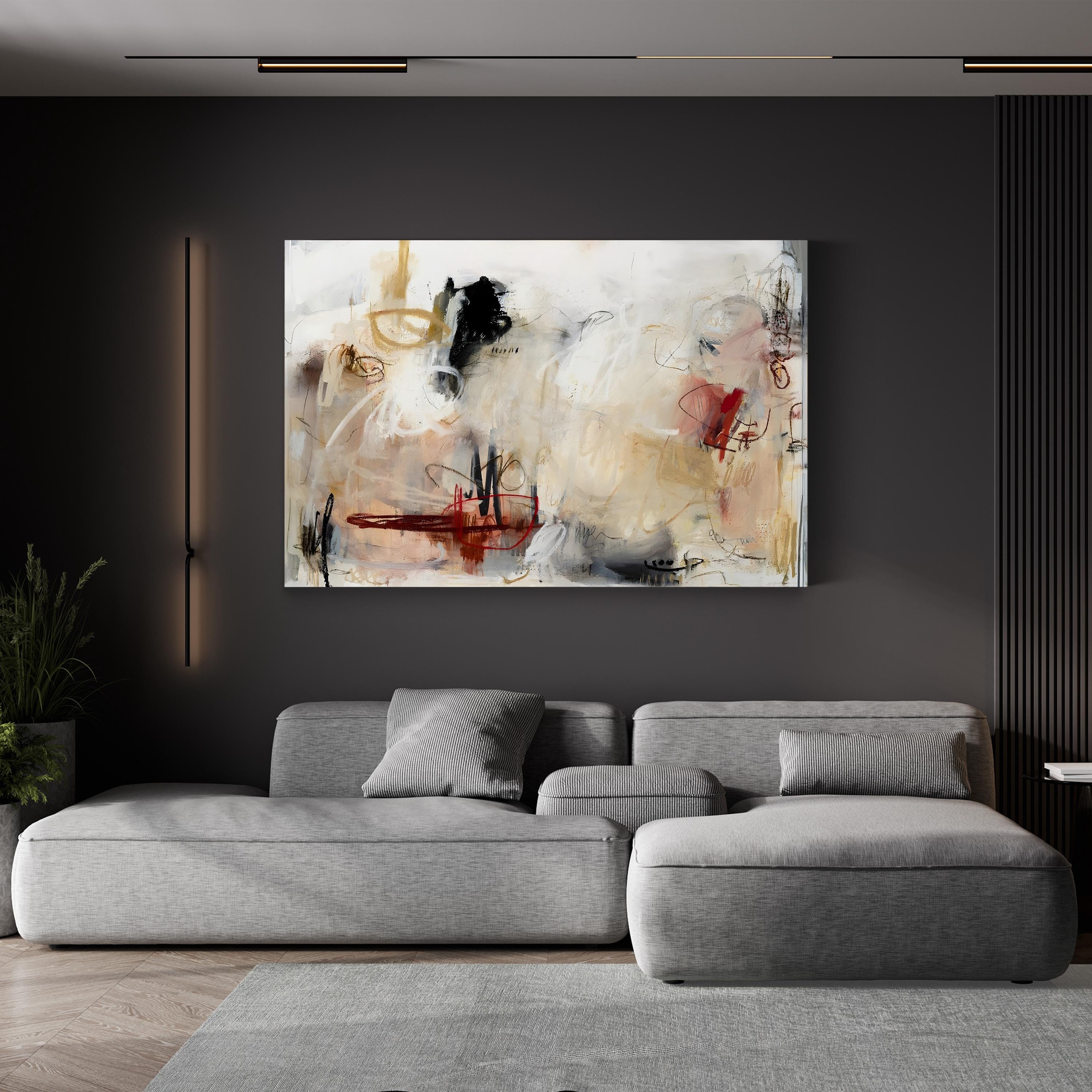 Bold and Fiery Wall Art by Studio B – Abstract Red, Orange & Black Canvas Print