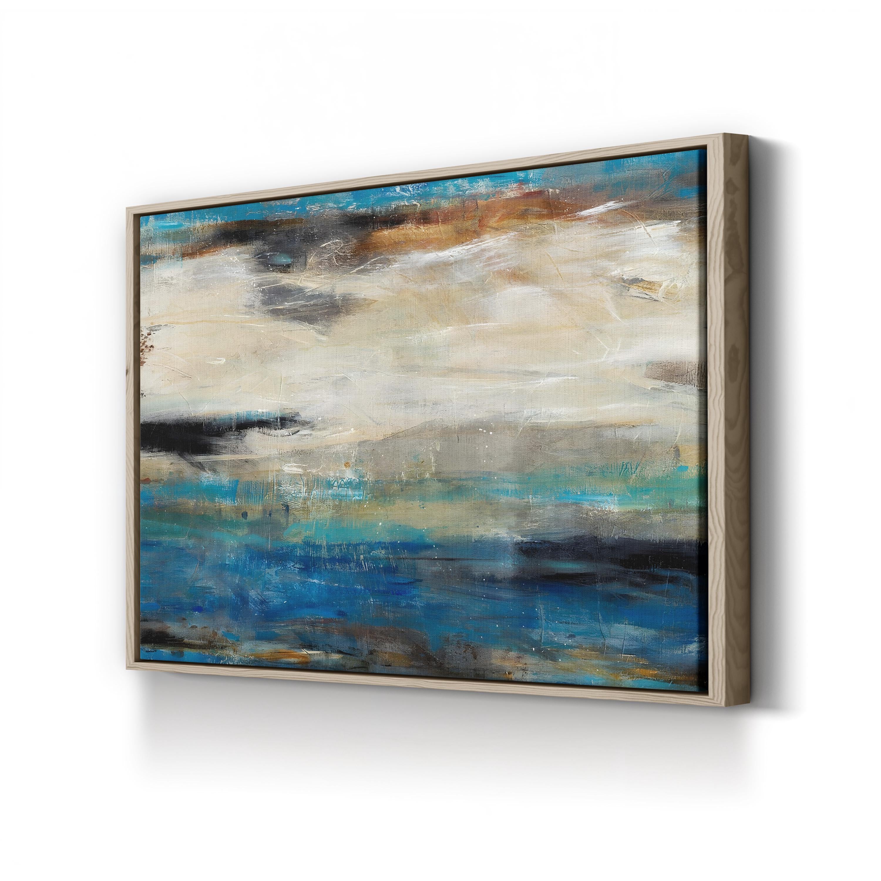 Blue Horizon Atmospheric Abstract – Period Illustration Wall Art | Contemporary Canvas Print