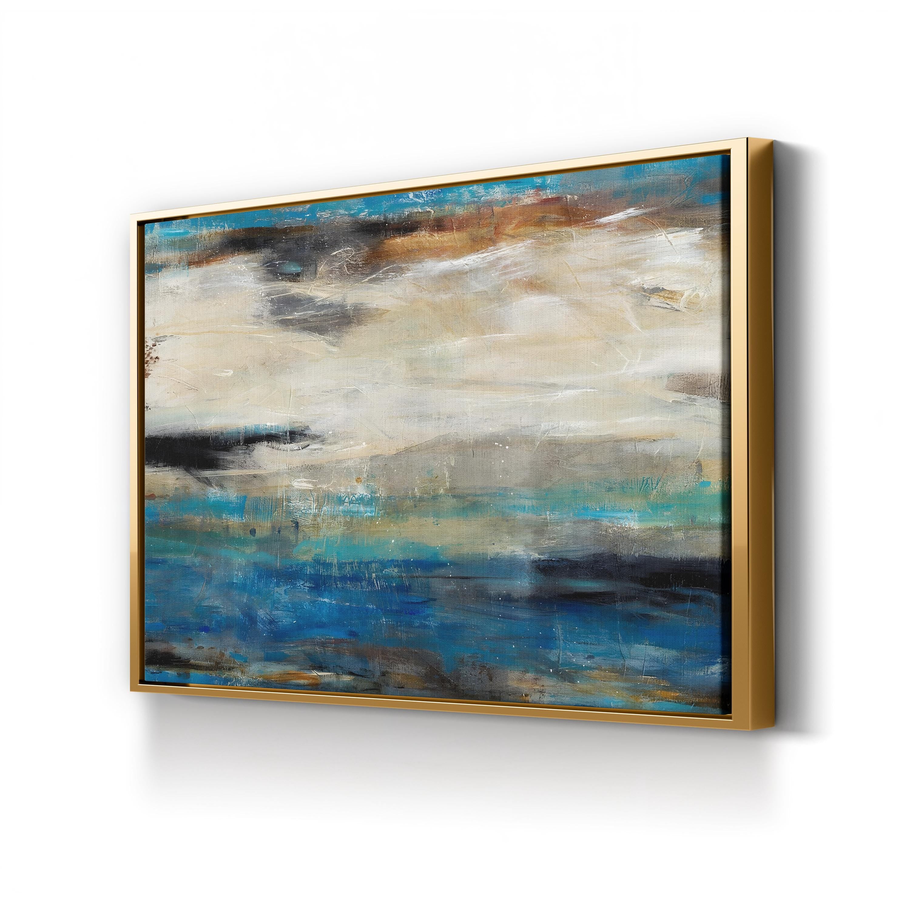 Blue Horizon Atmospheric Abstract – Period Illustration Wall Art | Contemporary Canvas Print