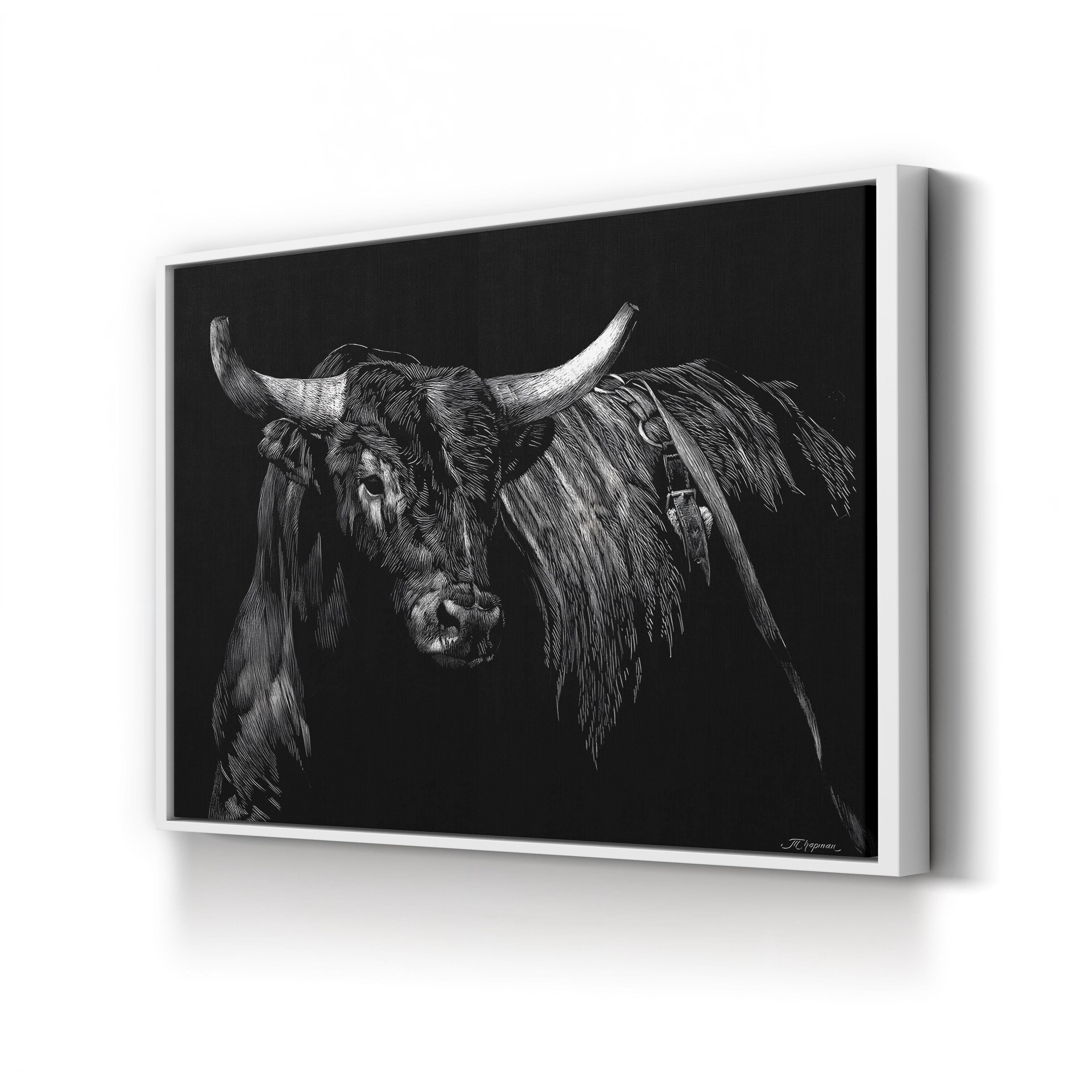 Brindle Rodeo Bull Wall Art by Julie Chapman