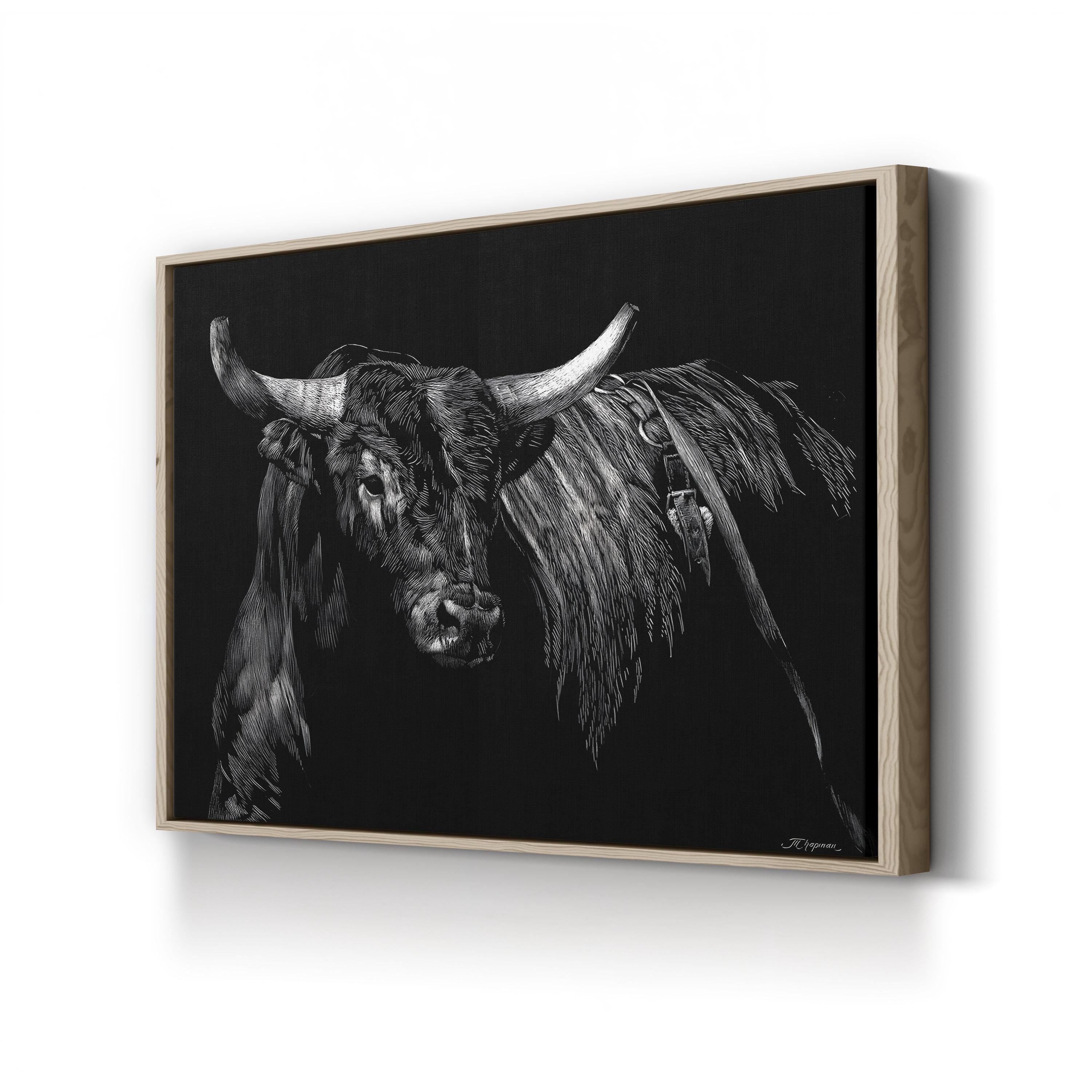 Brindle Rodeo Bull Wall Art by Julie Chapman