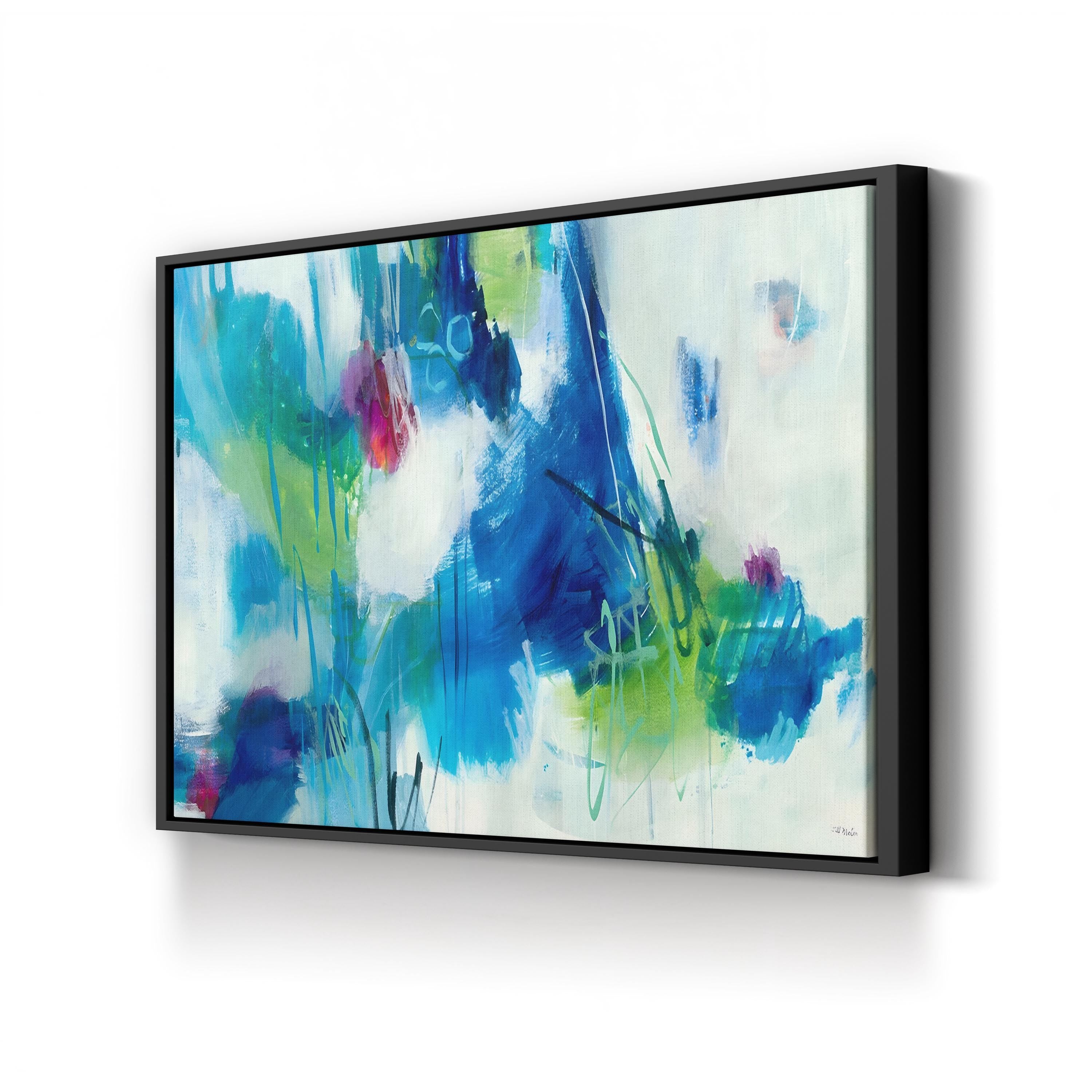 Burst of Rain by Jill Martin canvas print in black frame