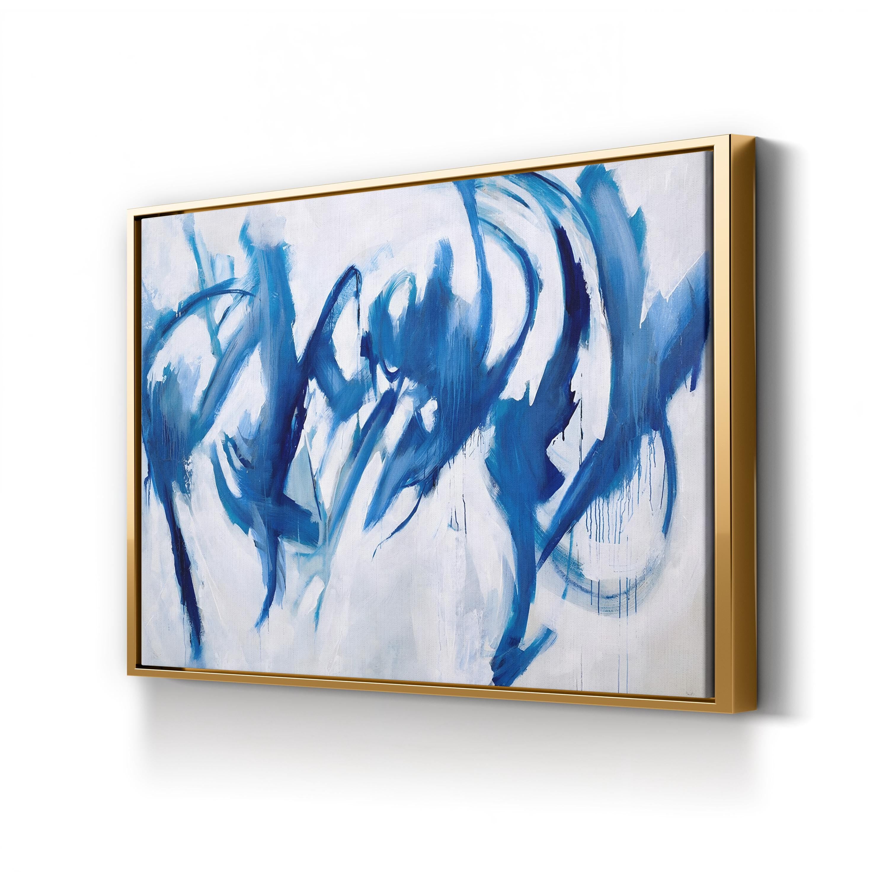 Caracole Wall Art by Joshua Schicker | Abstract Blue and White Contemporary Canvas