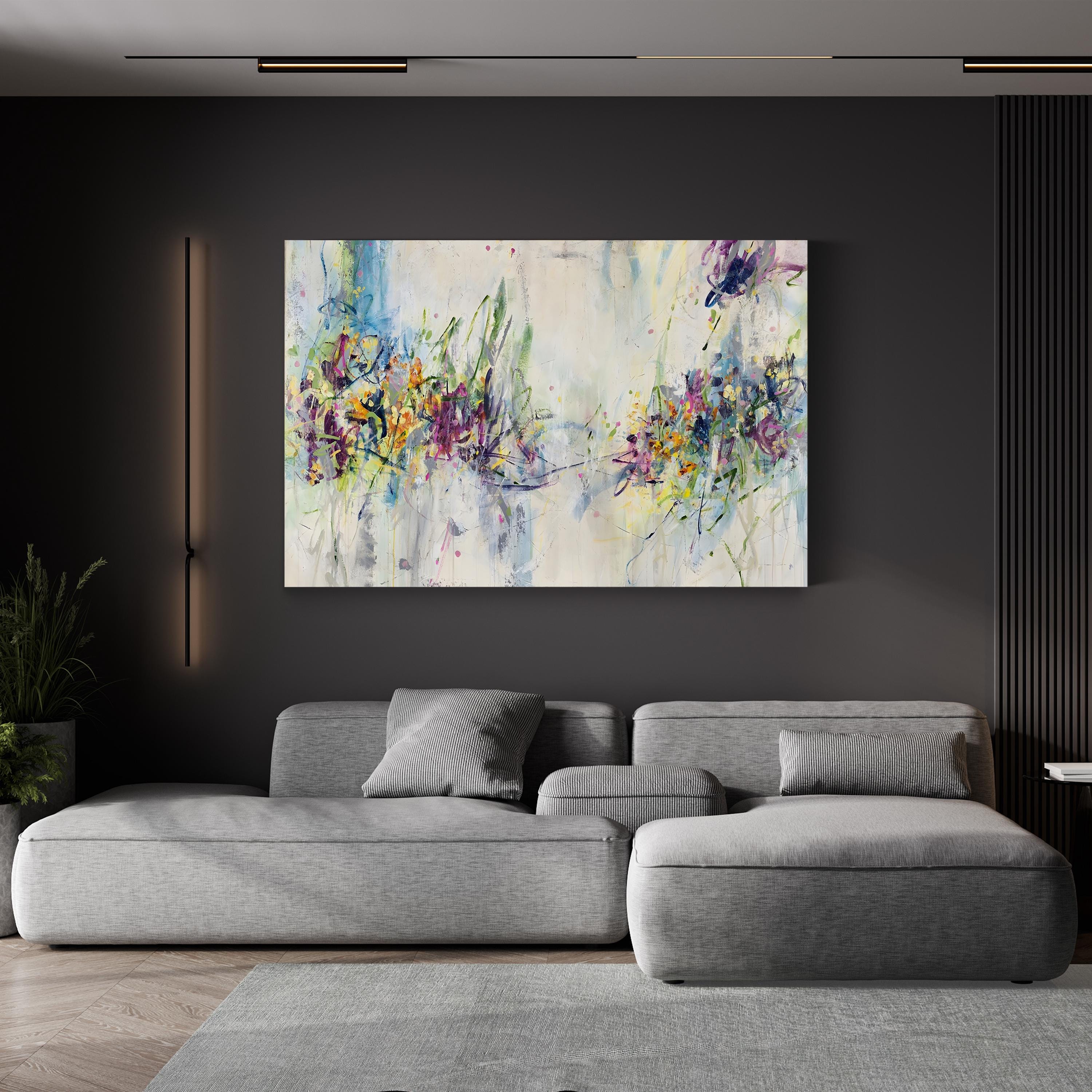 Chamomile Cocktail Wall Art by Jodi Maas – Contemporary Abstract Floral Canvas